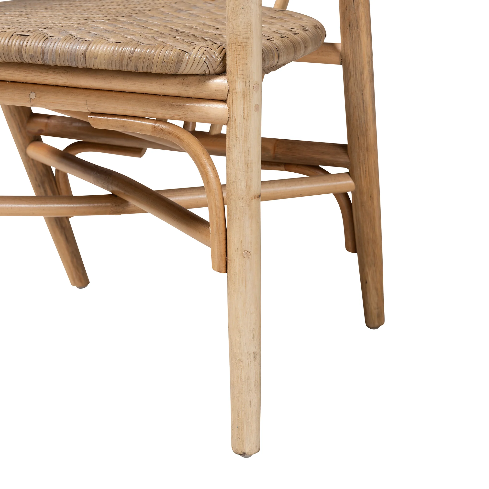 Baxton Studio bali & pari Kyoto Modern Bohemian Natural Brown Rattan Dining Chair - Image 9
