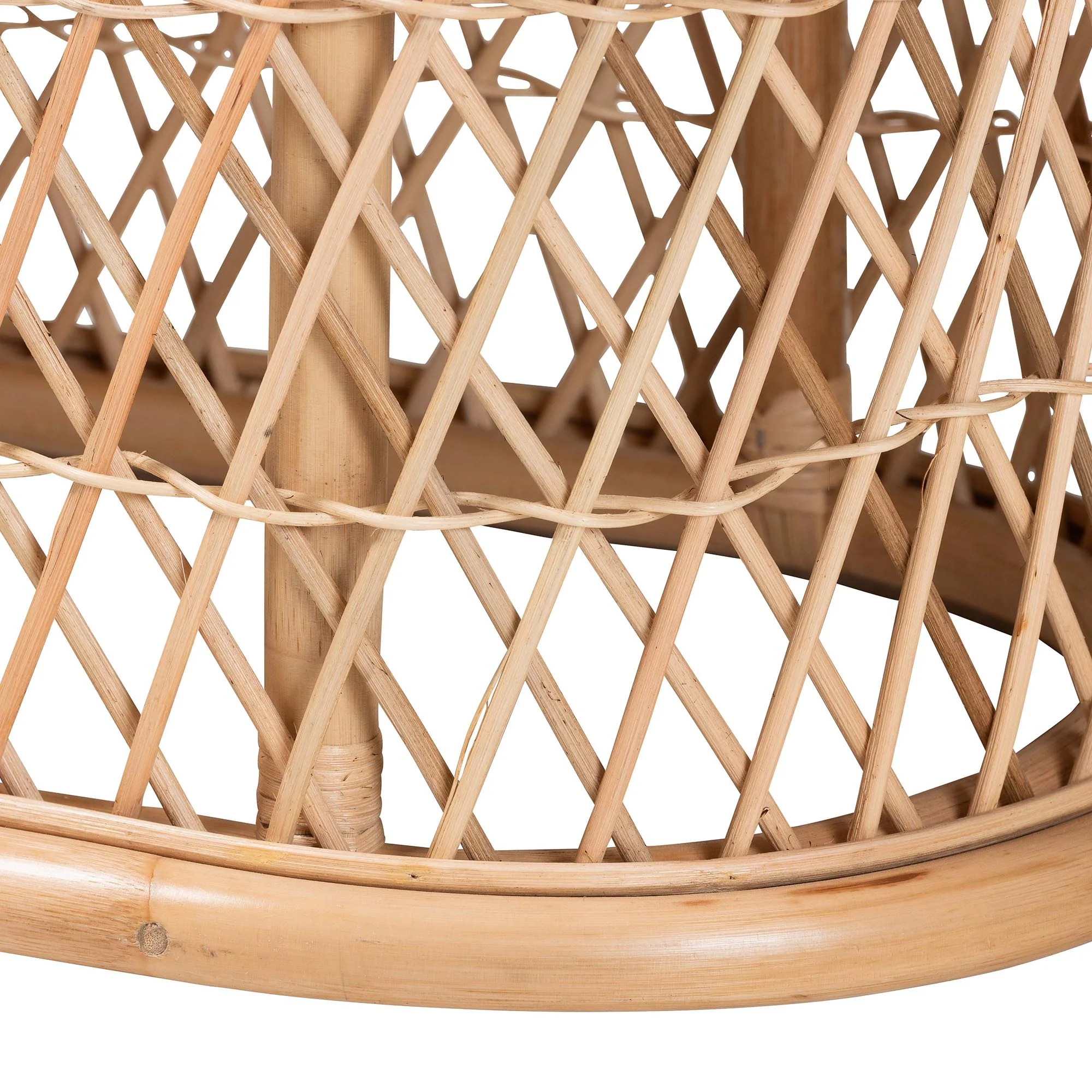 Baxton Studio bali & pari Ladonna Bohemian Natural Rattan Ottoman Footstool - Image 8
