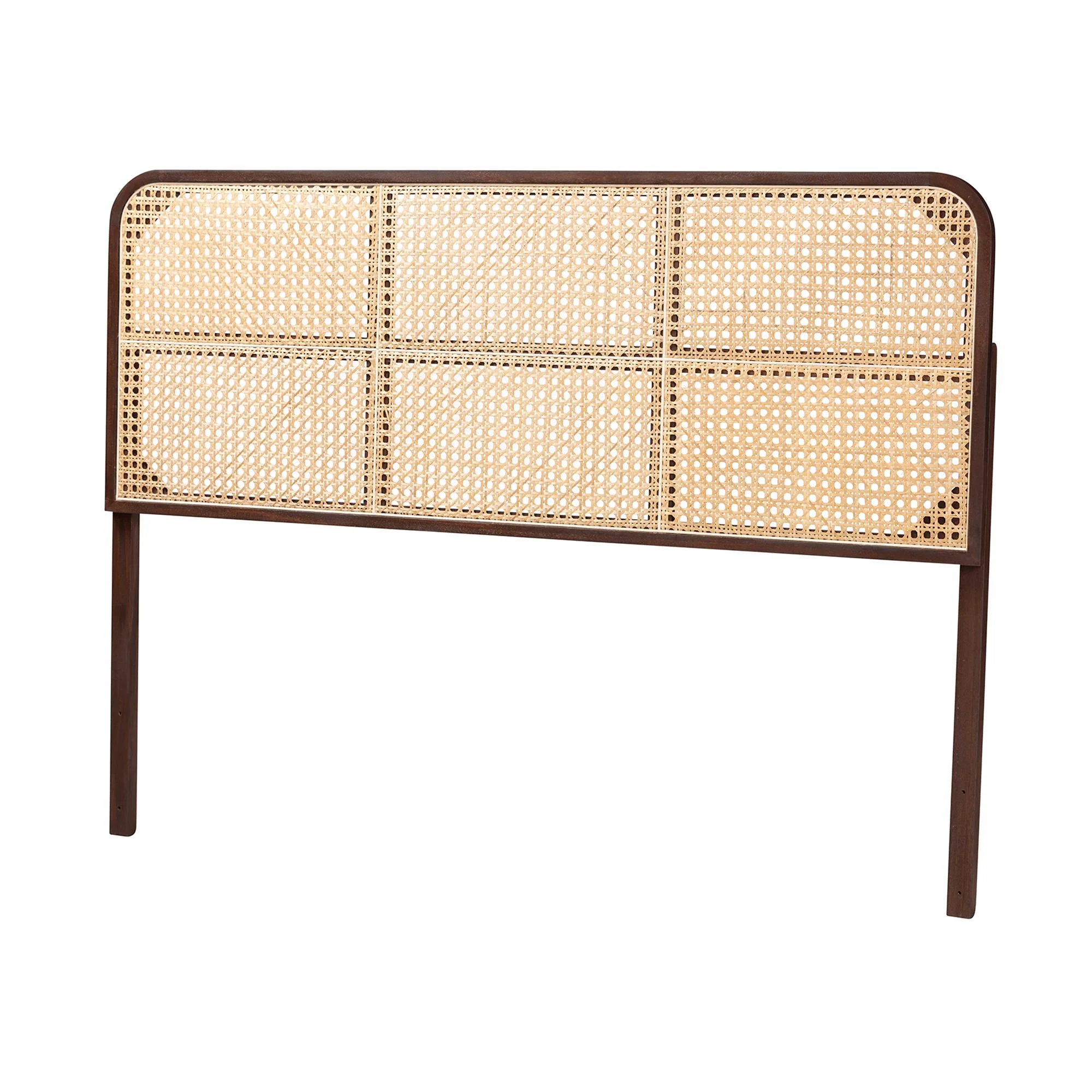 Baxton Studio bali & pari Lainer Modern Bohemian Black Finished Bayur Wood and Natural Bamboo Queen Size Headboard - Image 10