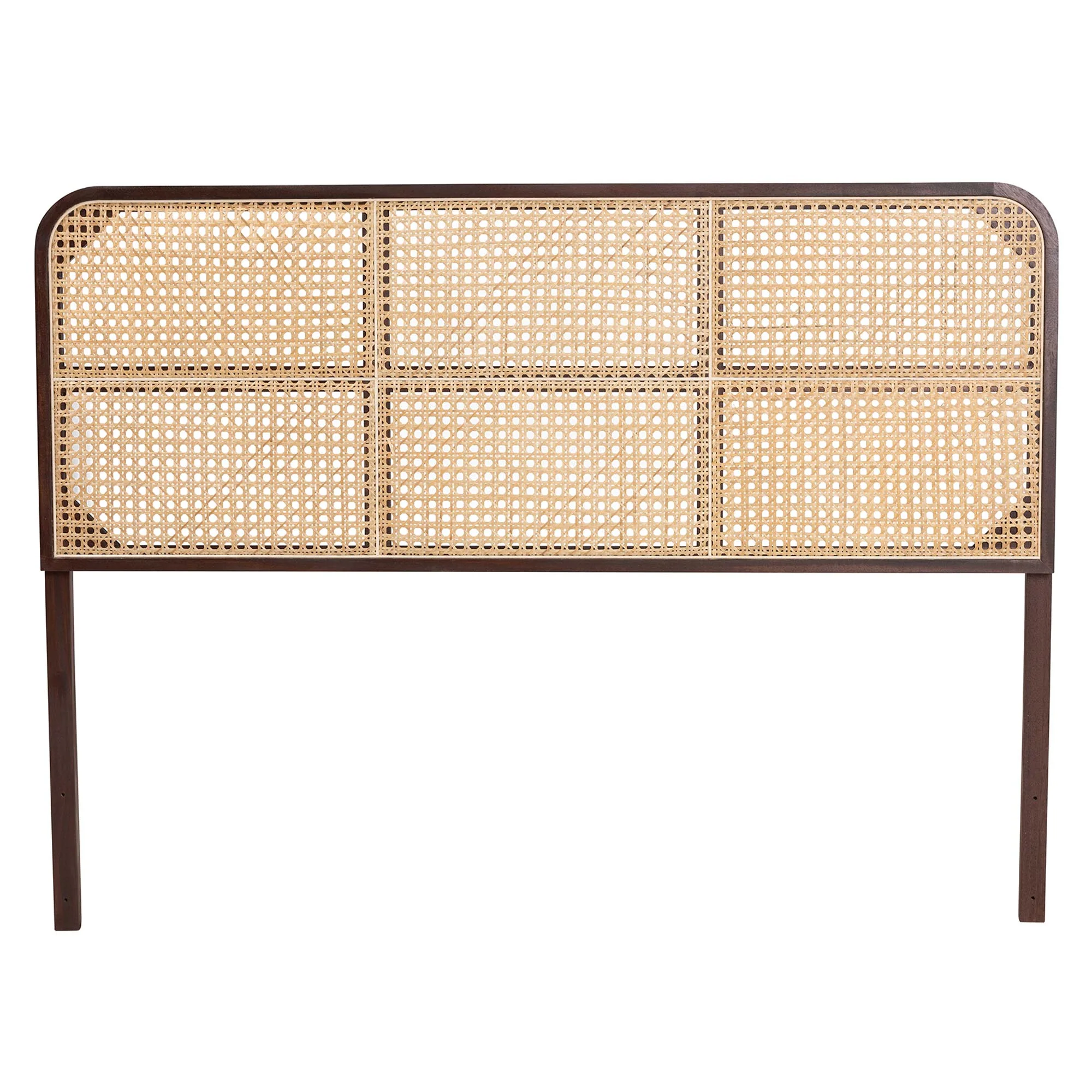 Baxton Studio bali & pari Lainer Modern Bohemian Black Finished Bayur Wood and Natural Bamboo Queen Size Headboard - Image 11