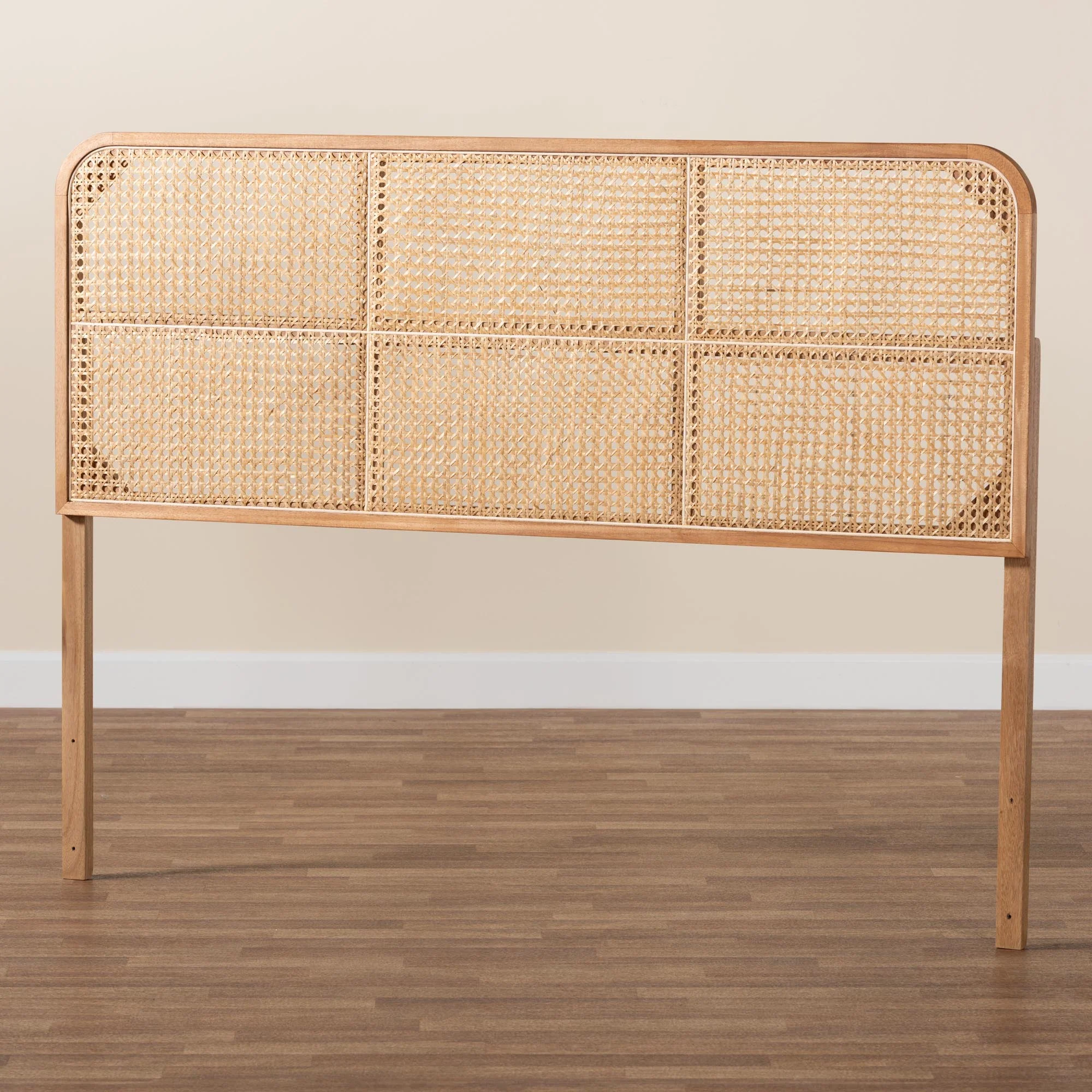 Baxton Studio bali & pari Lainer Modern Bohemian Black Finished Bayur Wood and Natural Bamboo Queen Size Headboard - Image 22