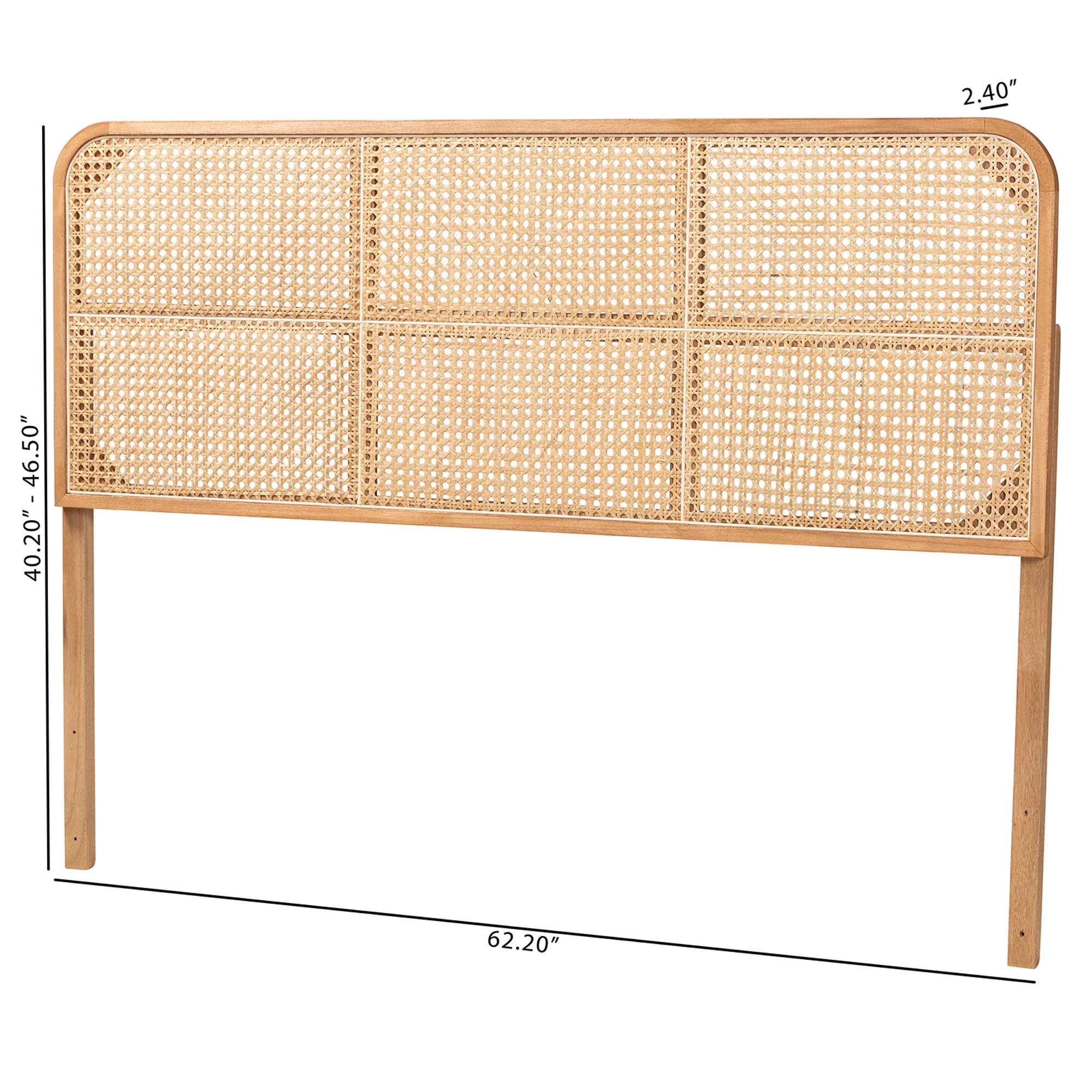 Baxton Studio bali & pari Lainer Modern Bohemian Black Finished Bayur Wood and Natural Bamboo Queen Size Headboard - Image 23