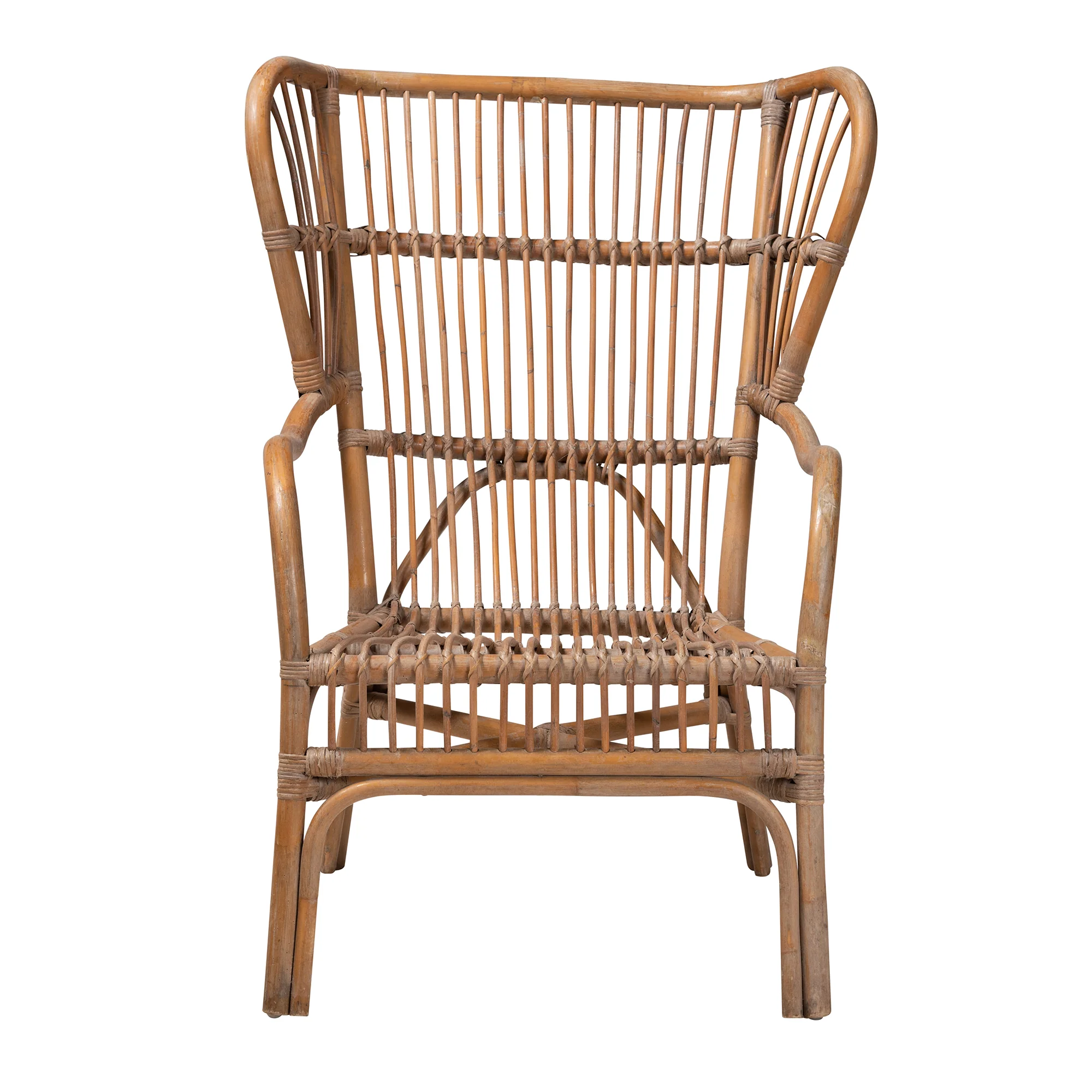 Baxton Studio bali & pari Lamaria Modern Bohmenian Natural Brown Antique Rattan Armchair - Image 5
