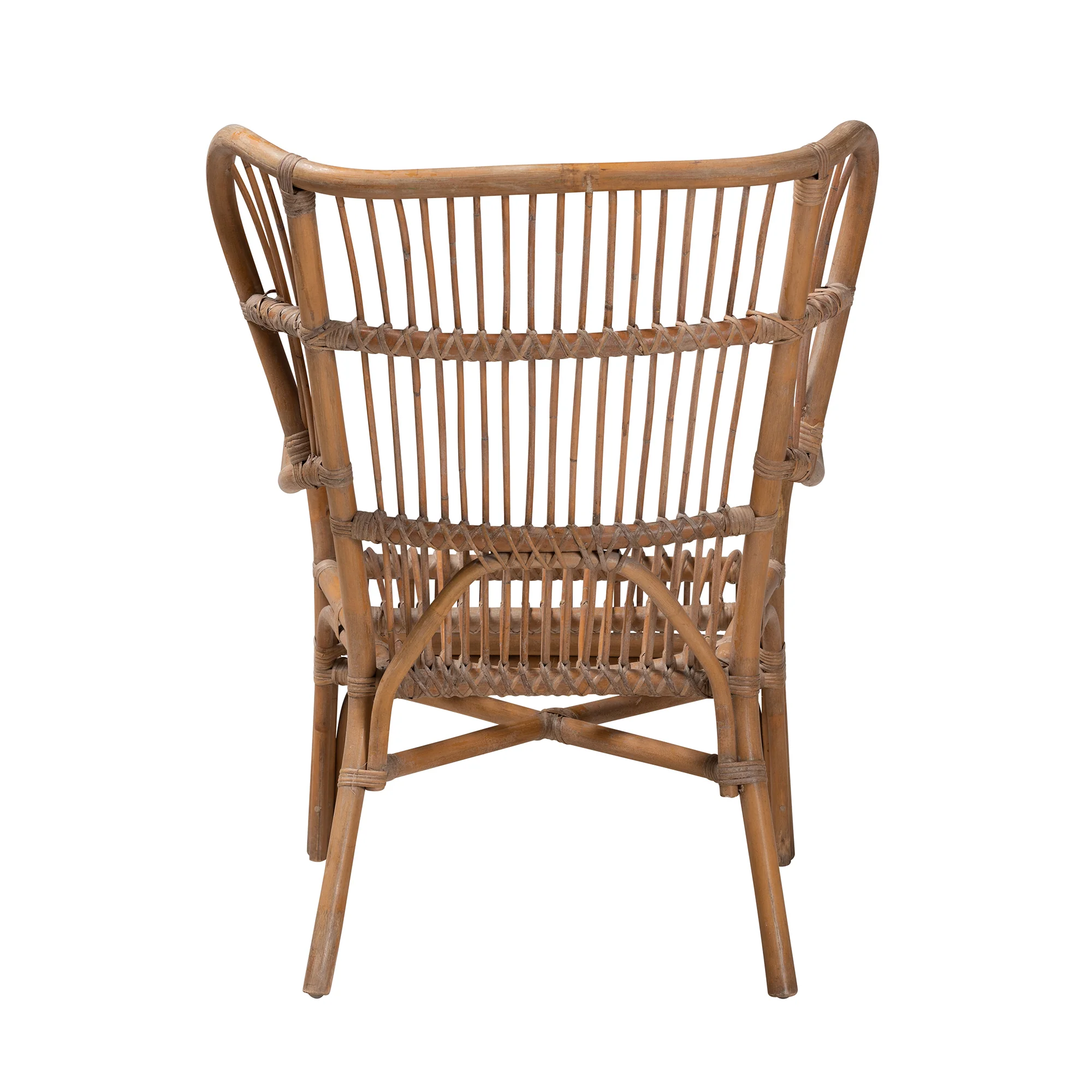Baxton Studio bali & pari Lamaria Modern Bohmenian Natural Brown Antique Rattan Armchair - Image 7
