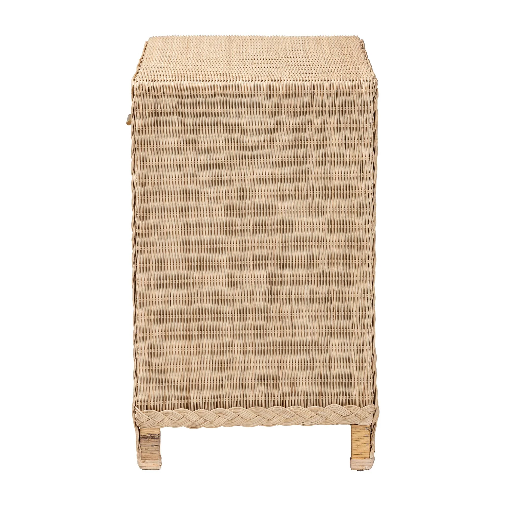 Baxton Studio bali & pari Lanica Japandi Sun Bleached Rattan 2-Drawer Console Table - Image 8