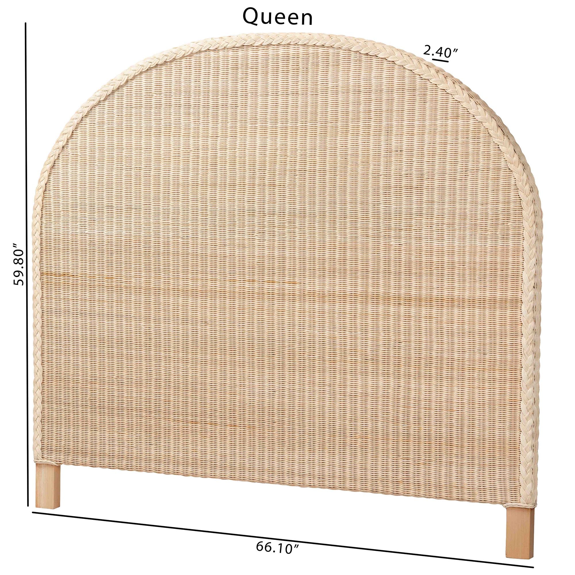 Baxton Studio bali & pari Lanica Japandi Sun Bleached Rattan King Size Standalone Headboard - Image 8
