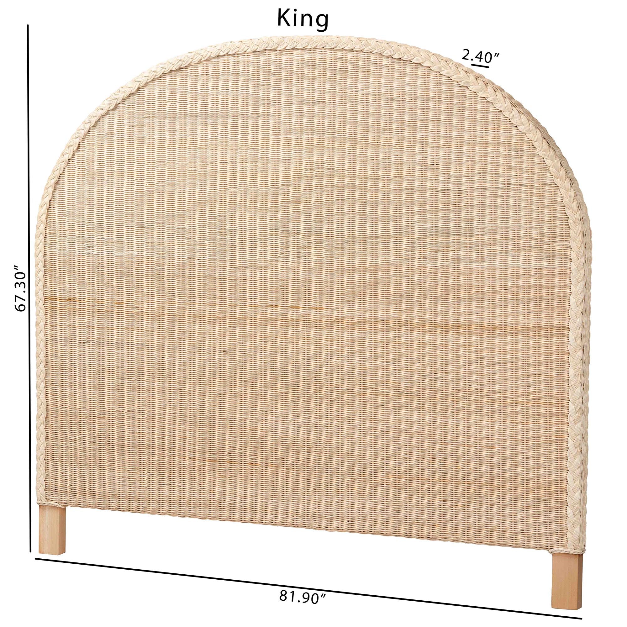Baxton Studio bali & pari Lanica Japandi Sun Bleached Rattan Queen Size Standalone Headboard - Image 2