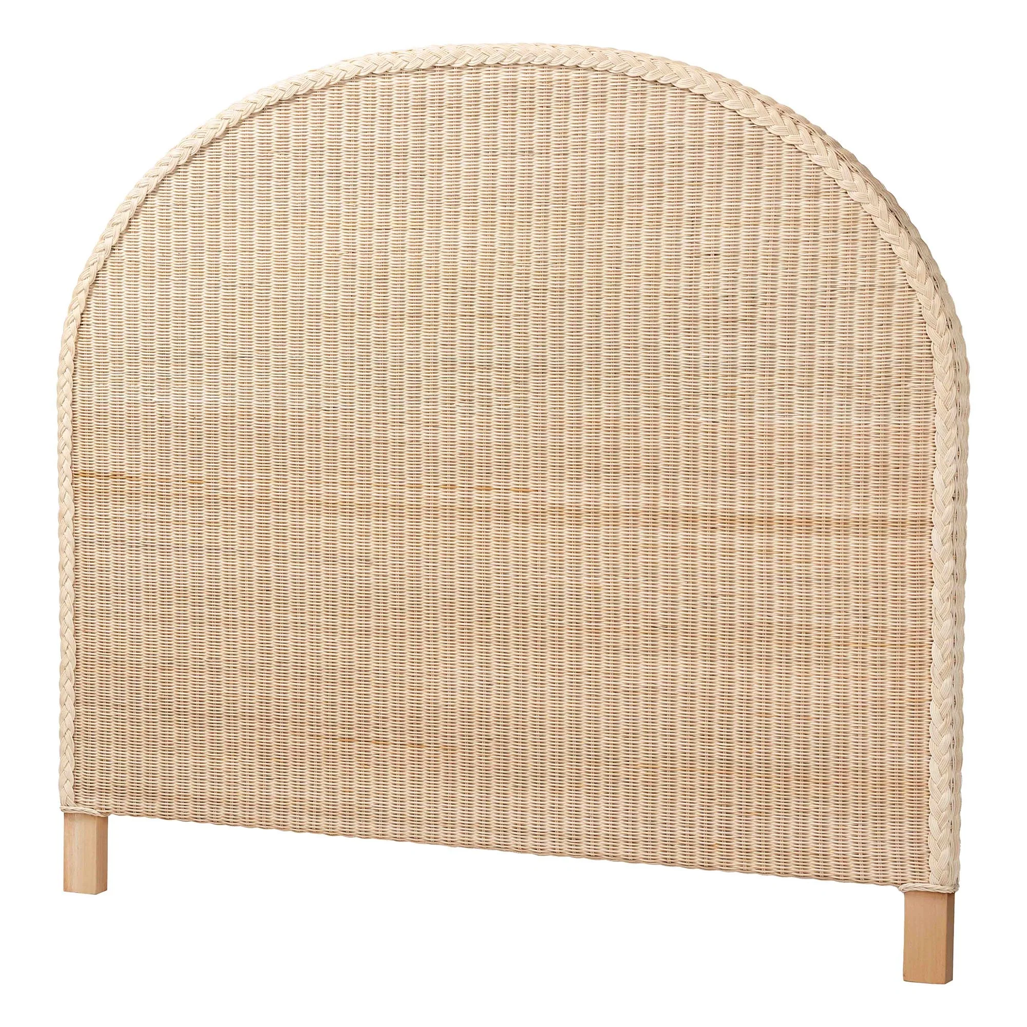 Baxton Studio bali & pari Lanica Japandi Sun Bleached Rattan Queen Size Standalone Headboard - Image 3