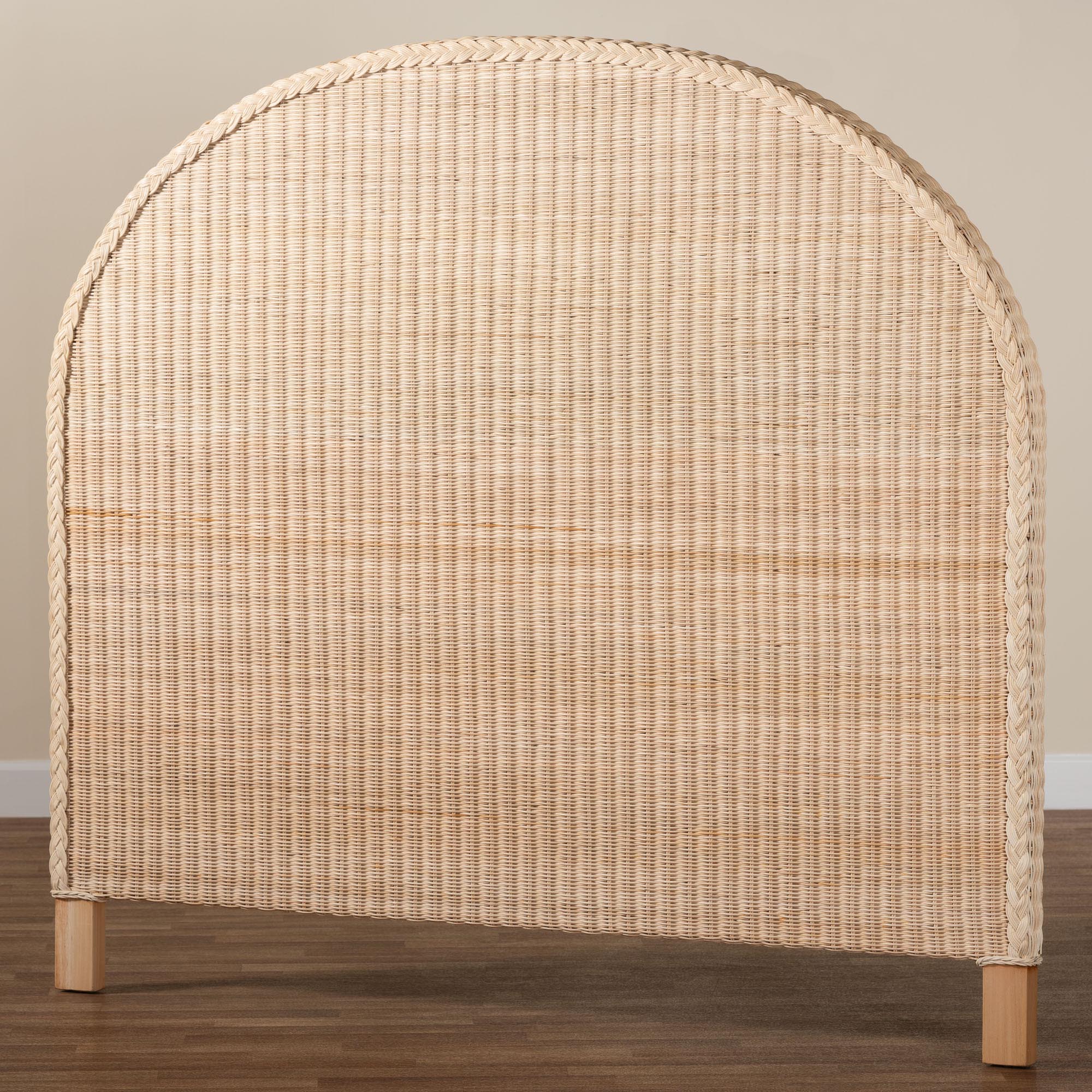 Baxton Studio bali & pari Lanica Japandi Sun Bleached Rattan Queen Size Standalone Headboard - Image 7
