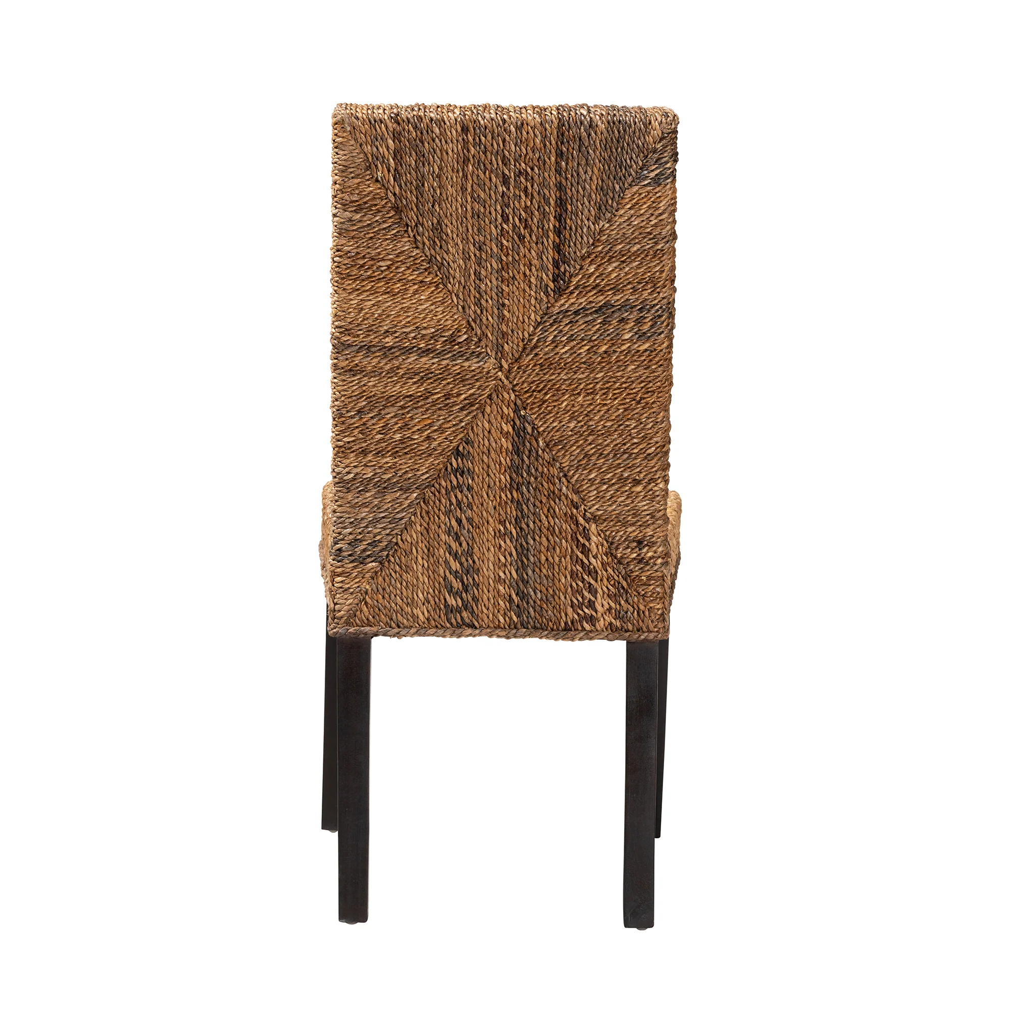 Baxton Studio bali & pari Laymi Modern Bohemian Dark Brown Mahogany Wood and Seagrass Dining Chair - Image 7