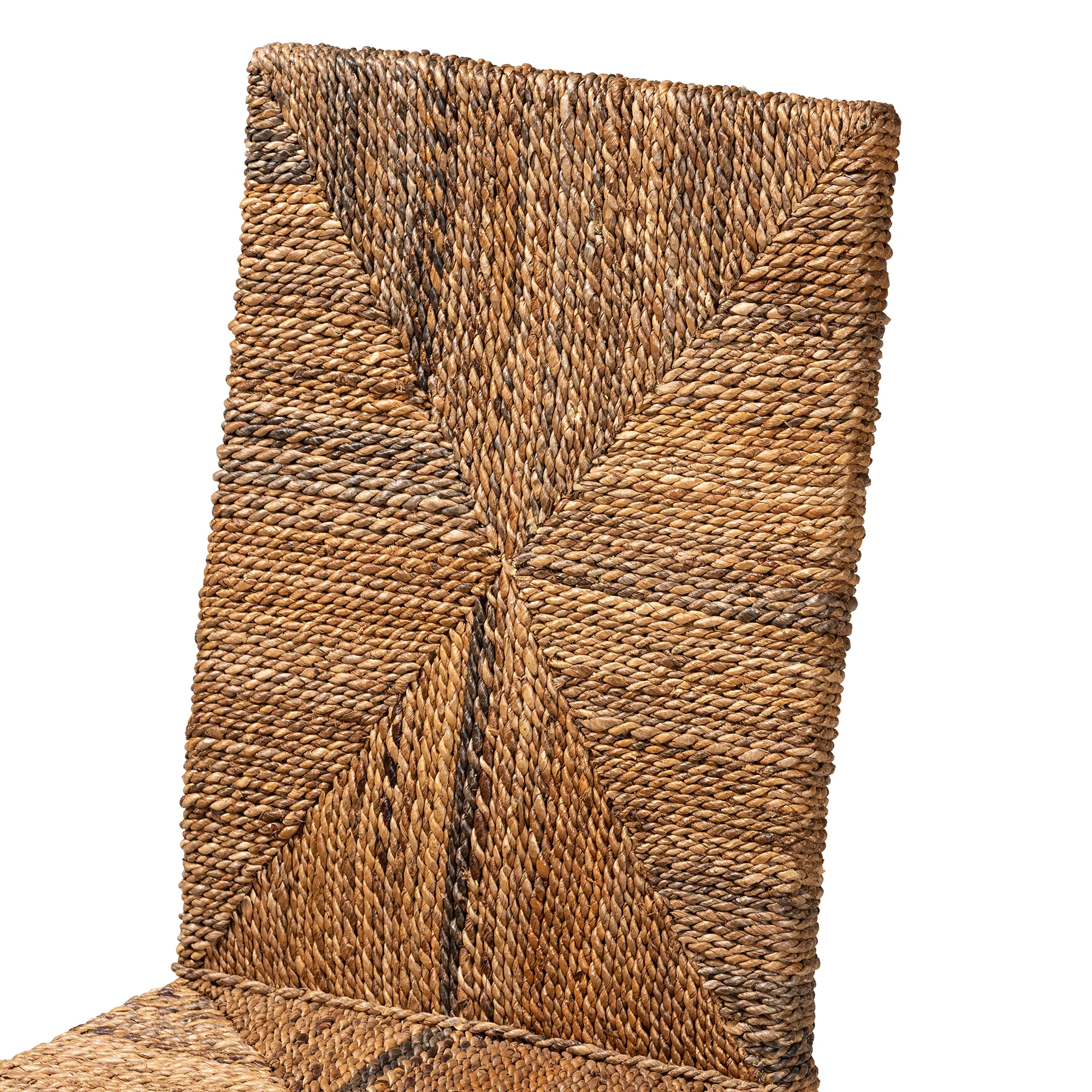 Baxton Studio bali & pari Laymi Modern Bohemian Dark Brown Mahogany Wood and Seagrass Dining Chair - Image 8