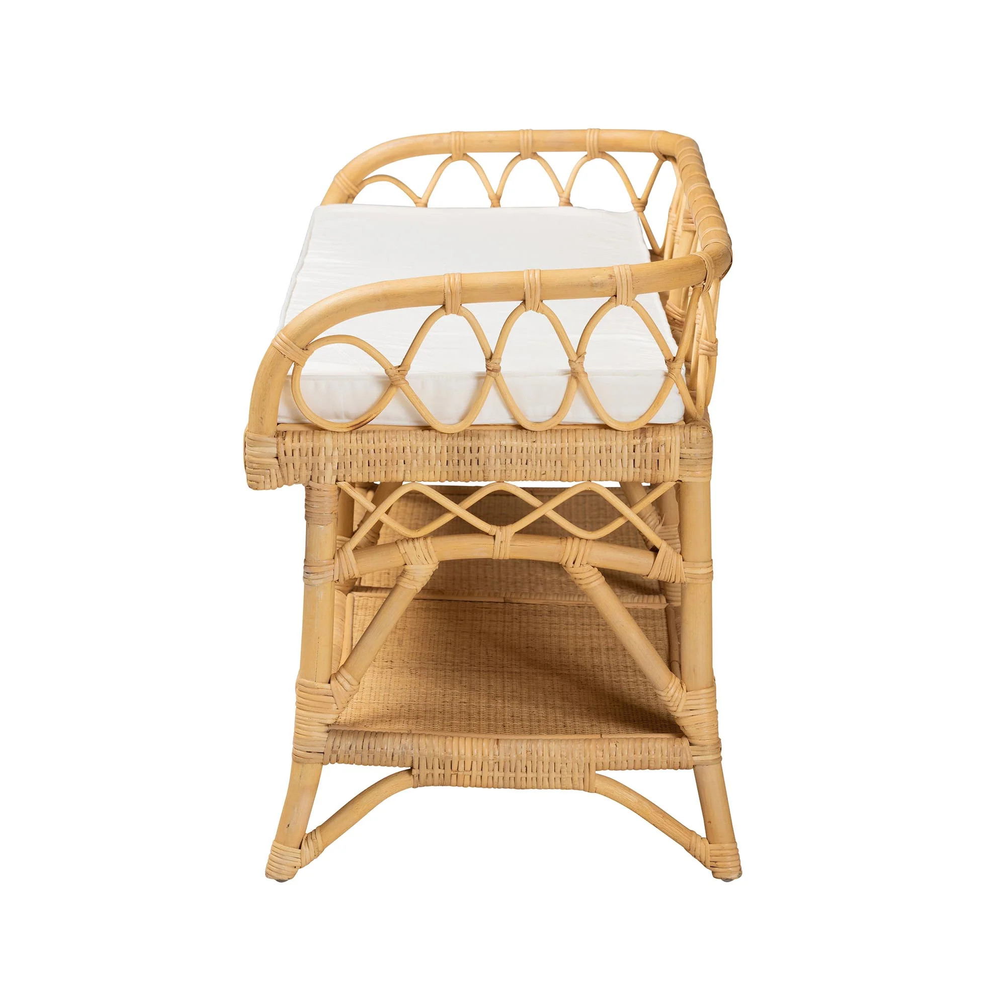 Baxton Studio bali & pari Leryn Modern Bohemian Natural Brown Rattan Bench - Image 6