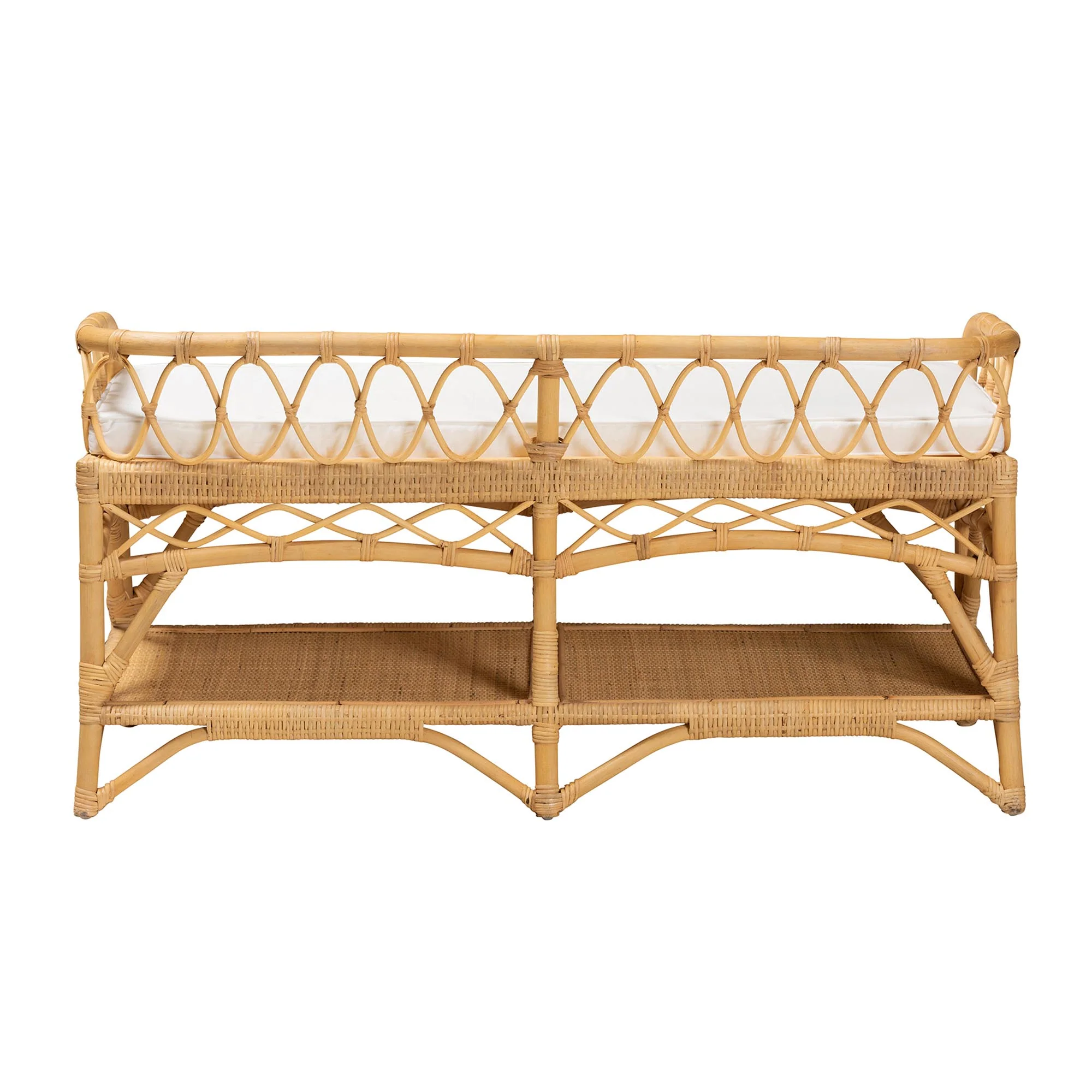 Baxton Studio bali & pari Leryn Modern Bohemian Natural Brown Rattan Bench - Image 7