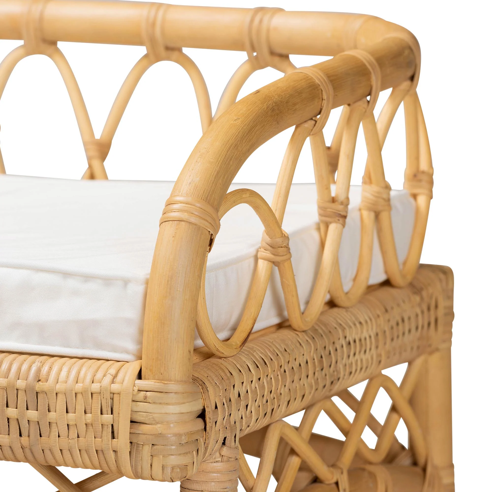 Baxton Studio bali & pari Leryn Modern Bohemian Natural Brown Rattan Bench - Image 8