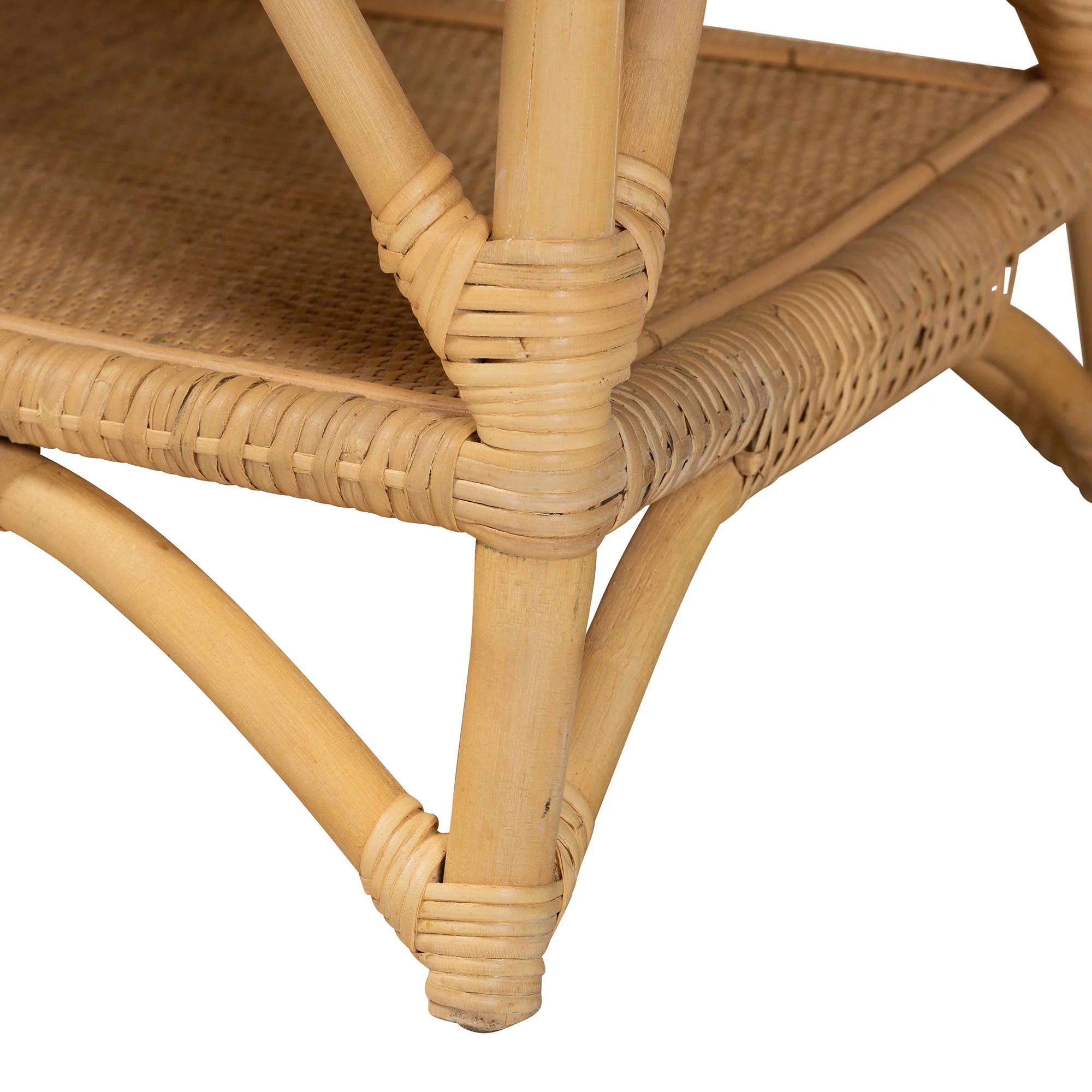 Baxton Studio bali & pari Leryn Modern Bohemian Natural Brown Rattan Bench - Image 9