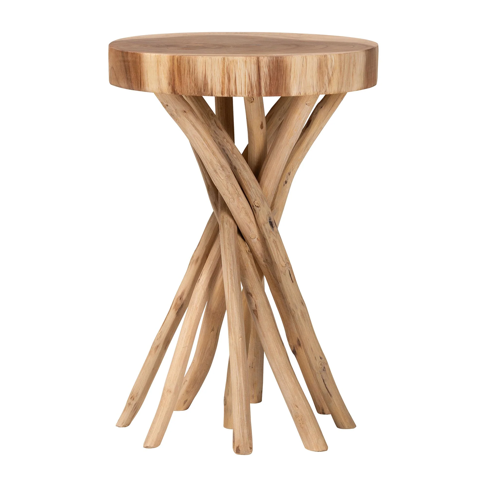 Baxton Studio bali & pari Liberte Natural Teak Wood End Table - Image 2