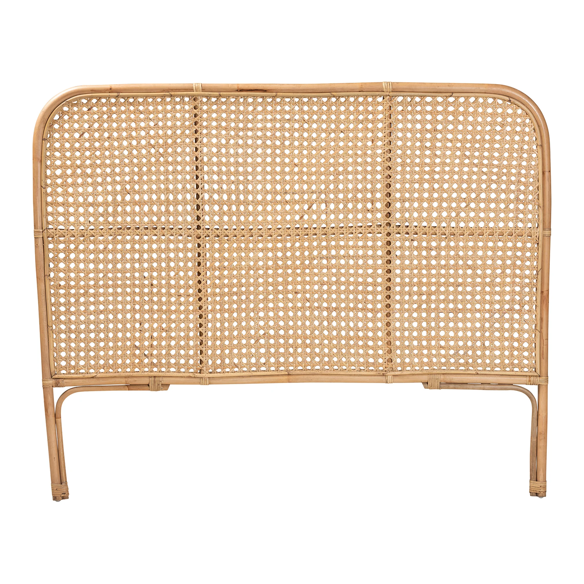 Baxton Studio bali & pari Linette Modern Bohemian Natural Rattan Queen Size Standalone Headboard - Image 3