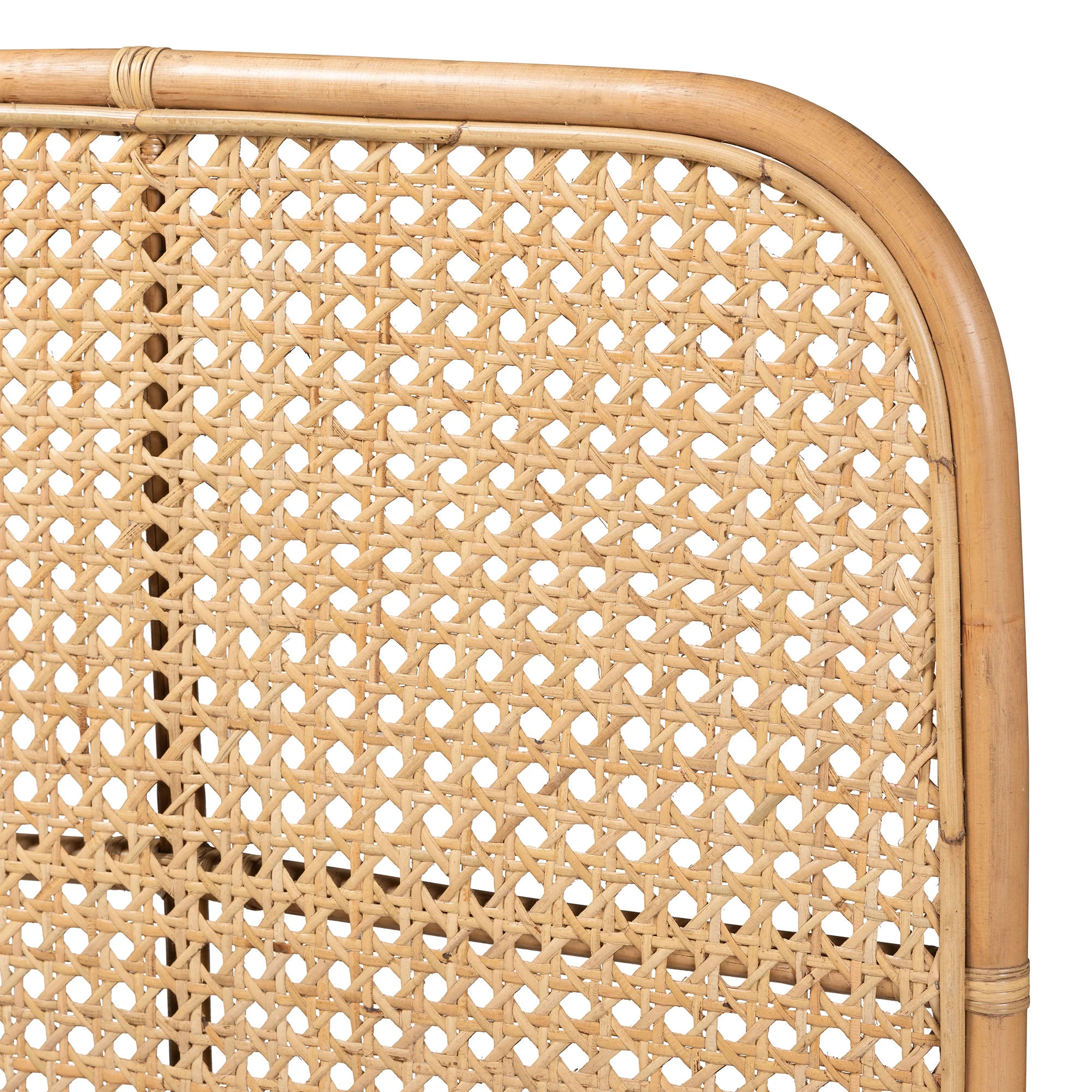 Baxton Studio bali & pari Linette Modern Bohemian Natural Rattan Queen Size Standalone Headboard - Image 4