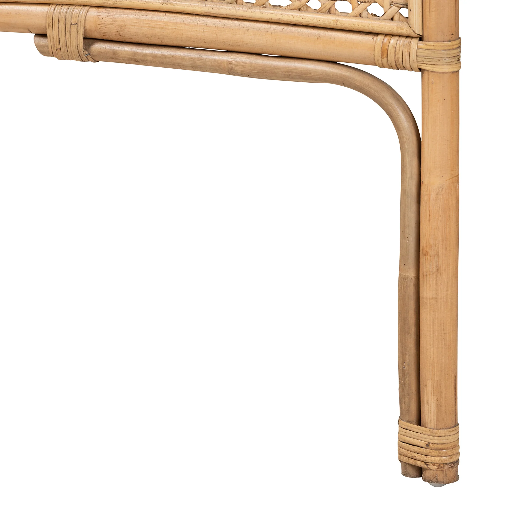 Baxton Studio bali & pari Linette Modern Bohemian Natural Rattan Queen Size Standalone Headboard - Image 5
