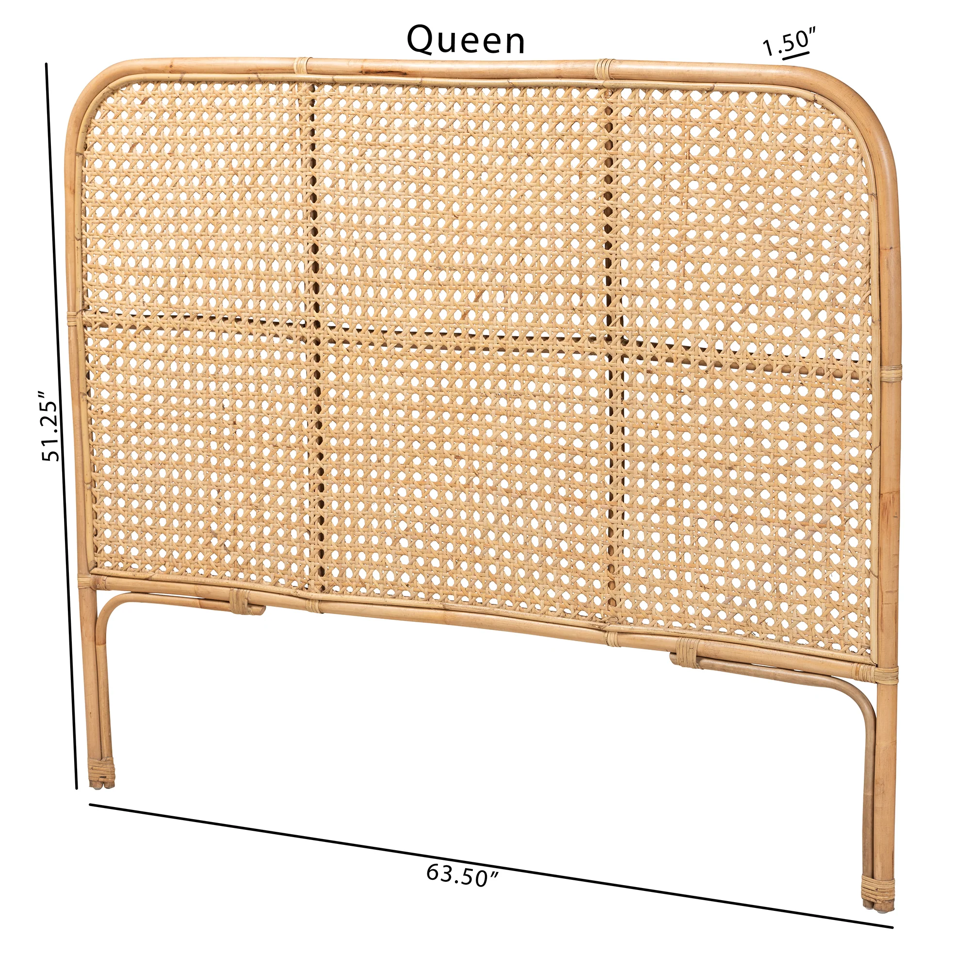 Baxton Studio bali & pari Linette Modern Bohemian Natural Rattan Queen Size Standalone Headboard - Image 8