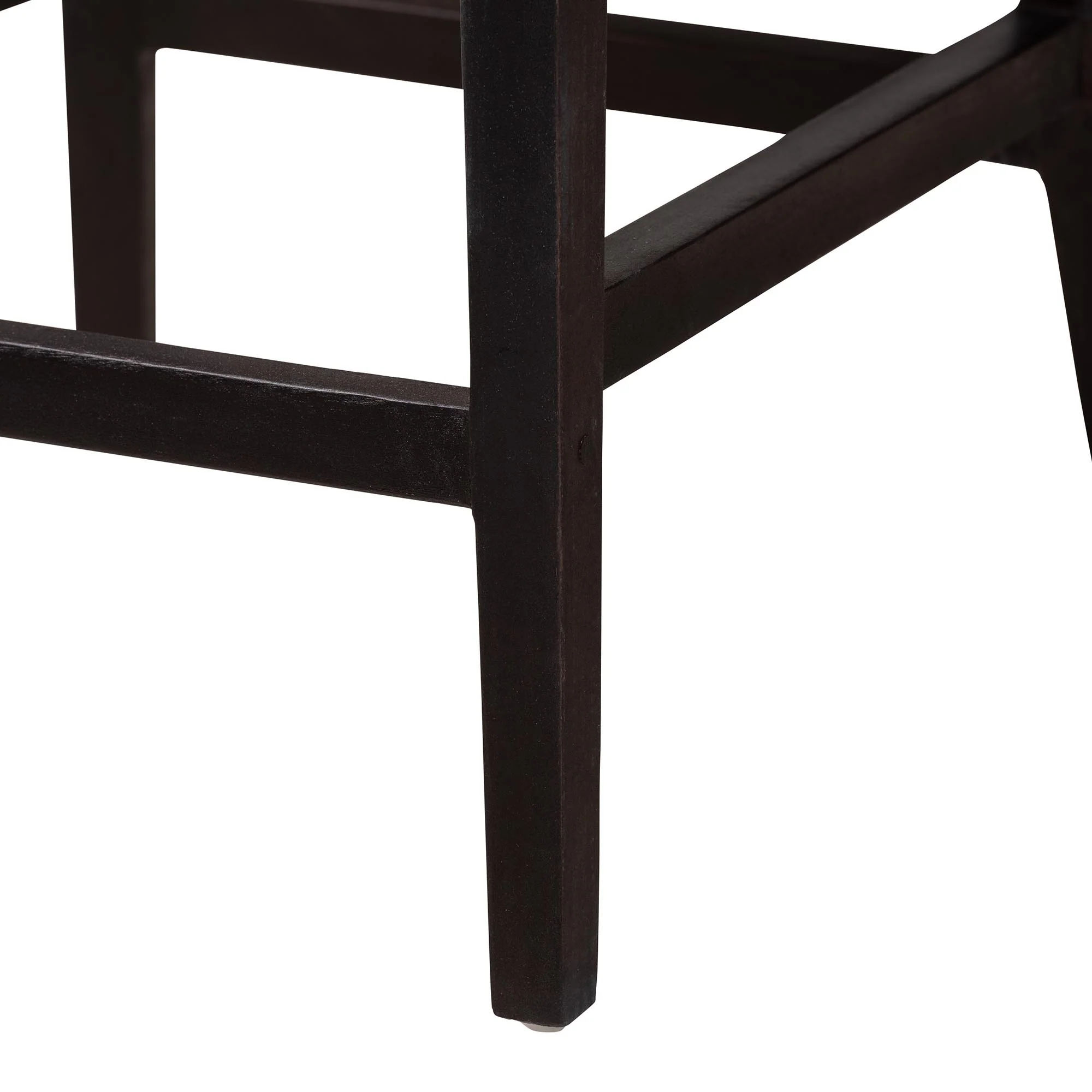 Baxton Studio bali & pari Lingga Modern Bohemian Dark Brown Mahogany Wood and Natural Rattan Counter Stool - Image 7