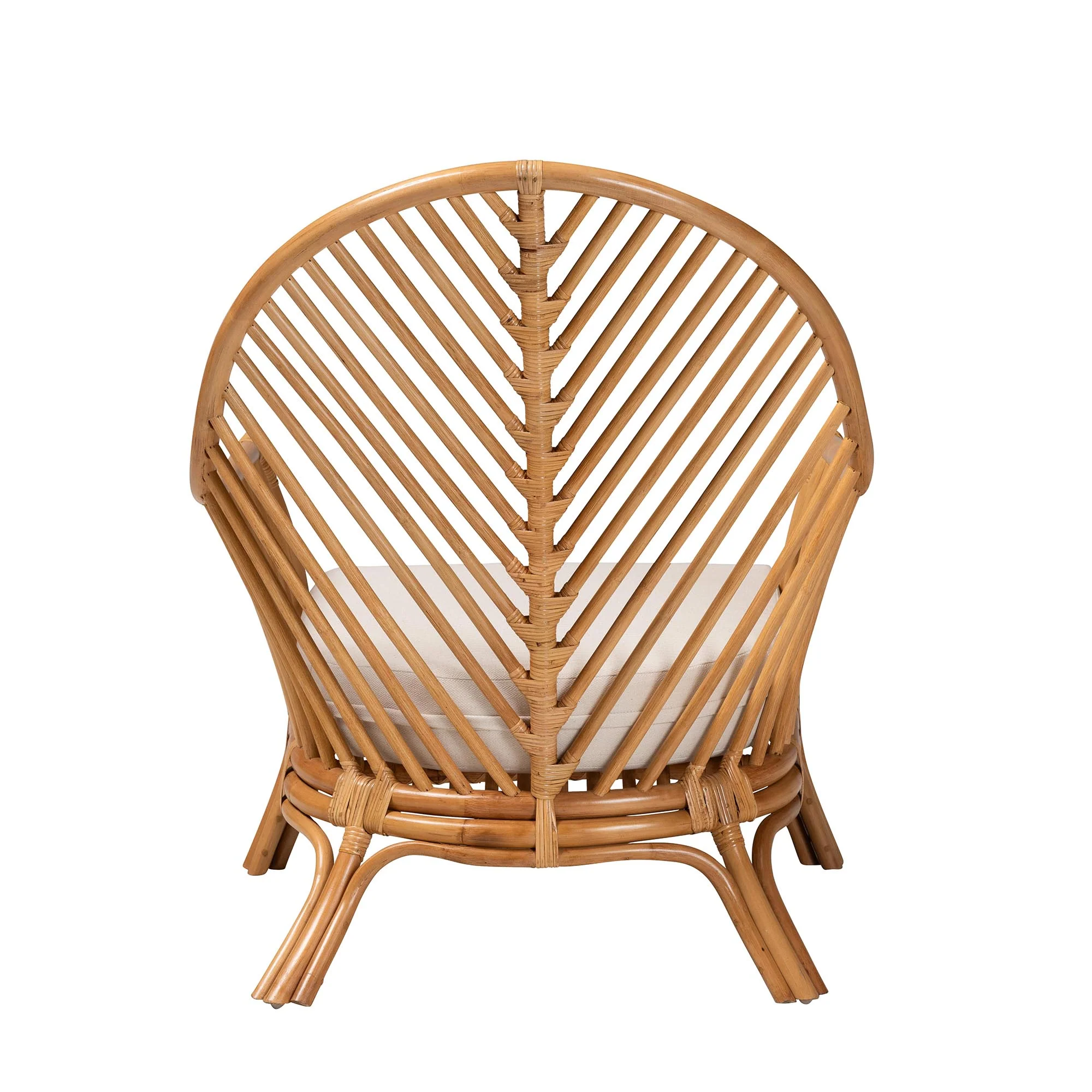 Baxton Studio bali & pari Lisabon Bohemian Light Honey Rattan Arm Chair - Image 7