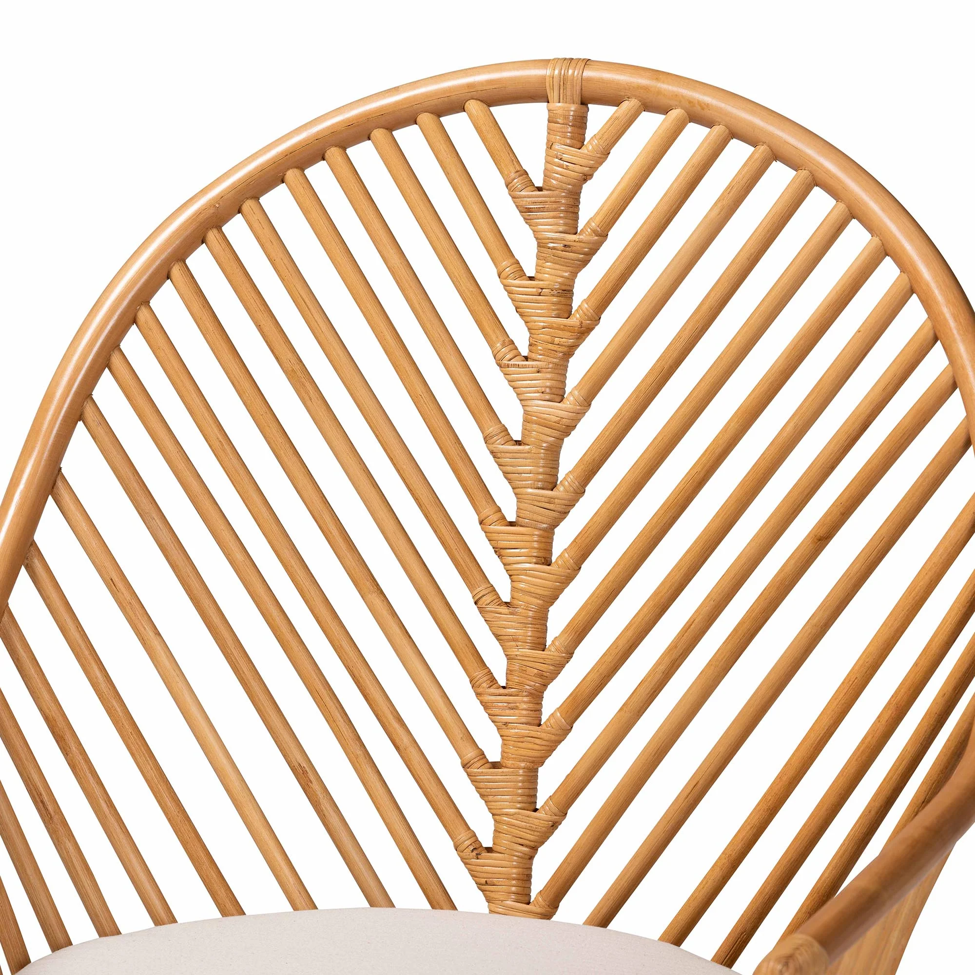 Baxton Studio bali & pari Lisabon Bohemian Light Honey Rattan Arm Chair - Image 8