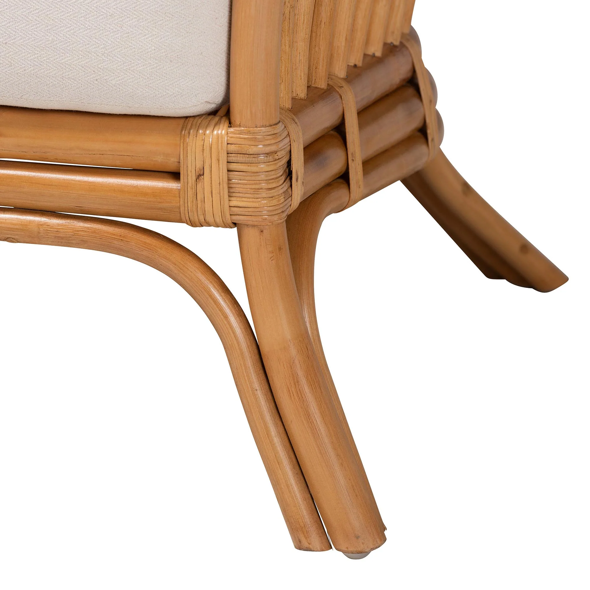 Baxton Studio bali & pari Lisabon Bohemian Light Honey Rattan Arm Chair - Image 9