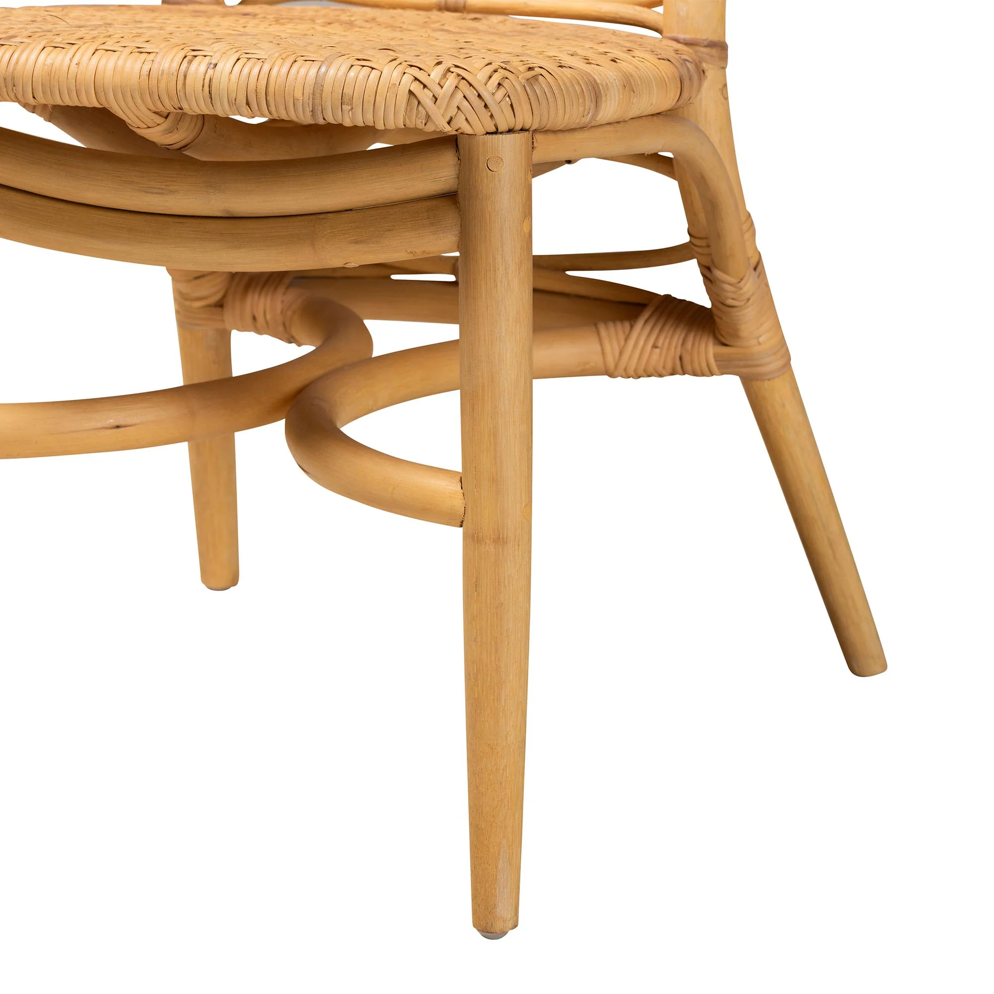 Baxton Studio bali & pari Lisbon Modern Bohemian Natural Rattan Dining Chair - Image 7