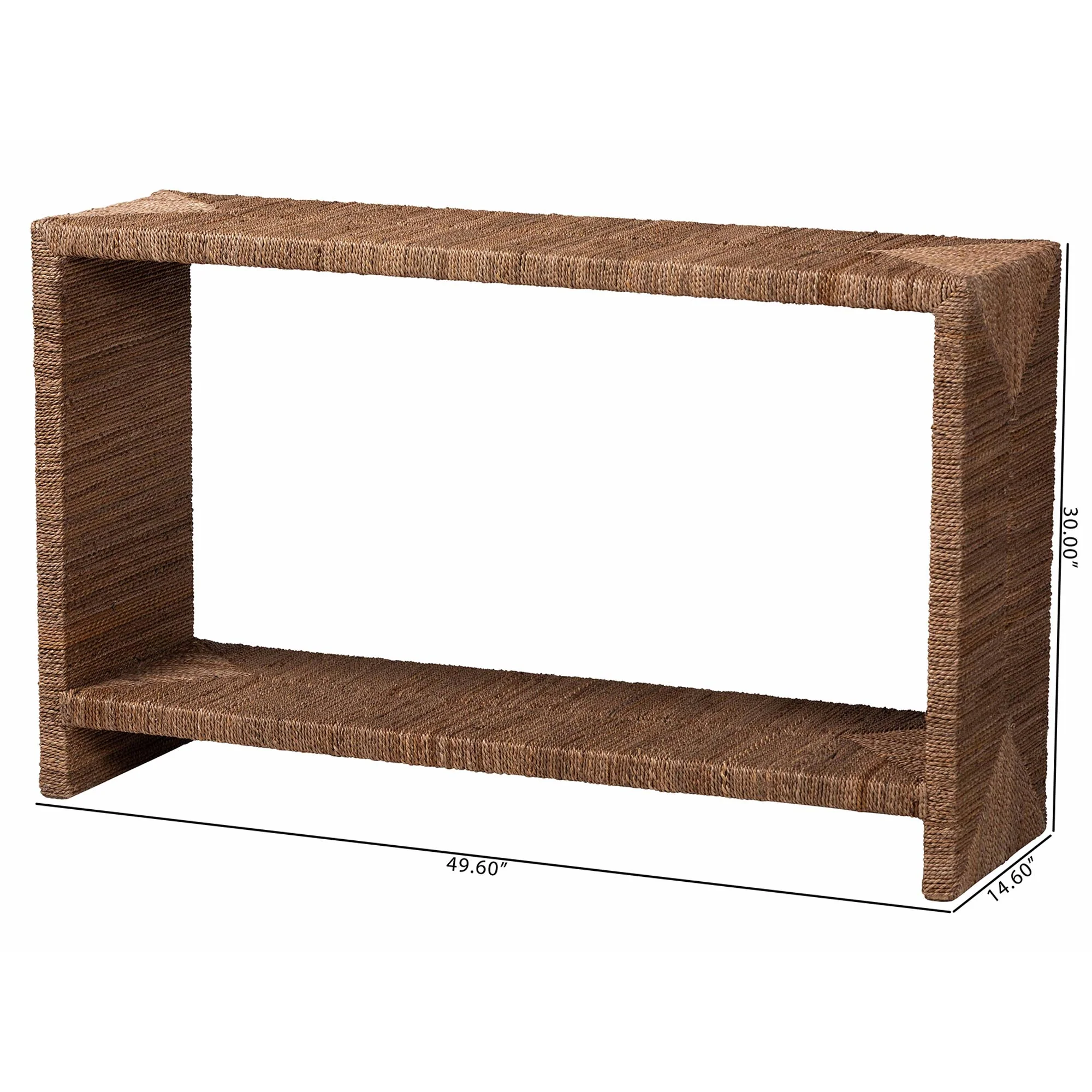 Baxton Studio bali & pari Liza Bohemian Natural Seagrass Console Table - Image 2