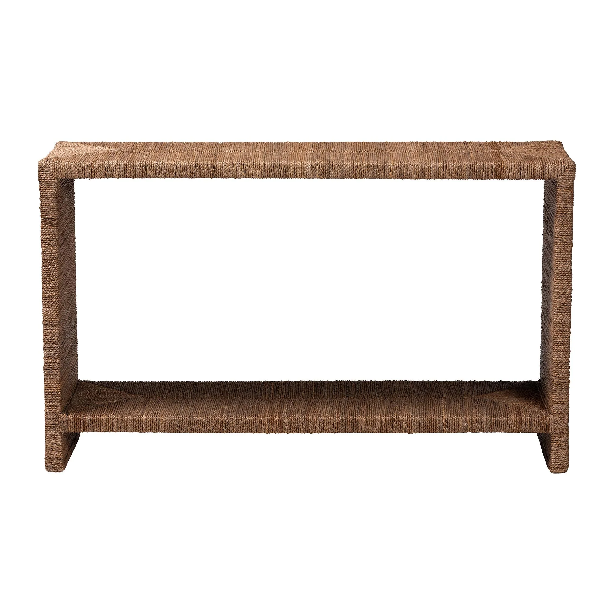Baxton Studio bali & pari Liza Bohemian Natural Seagrass Console Table - Image 4