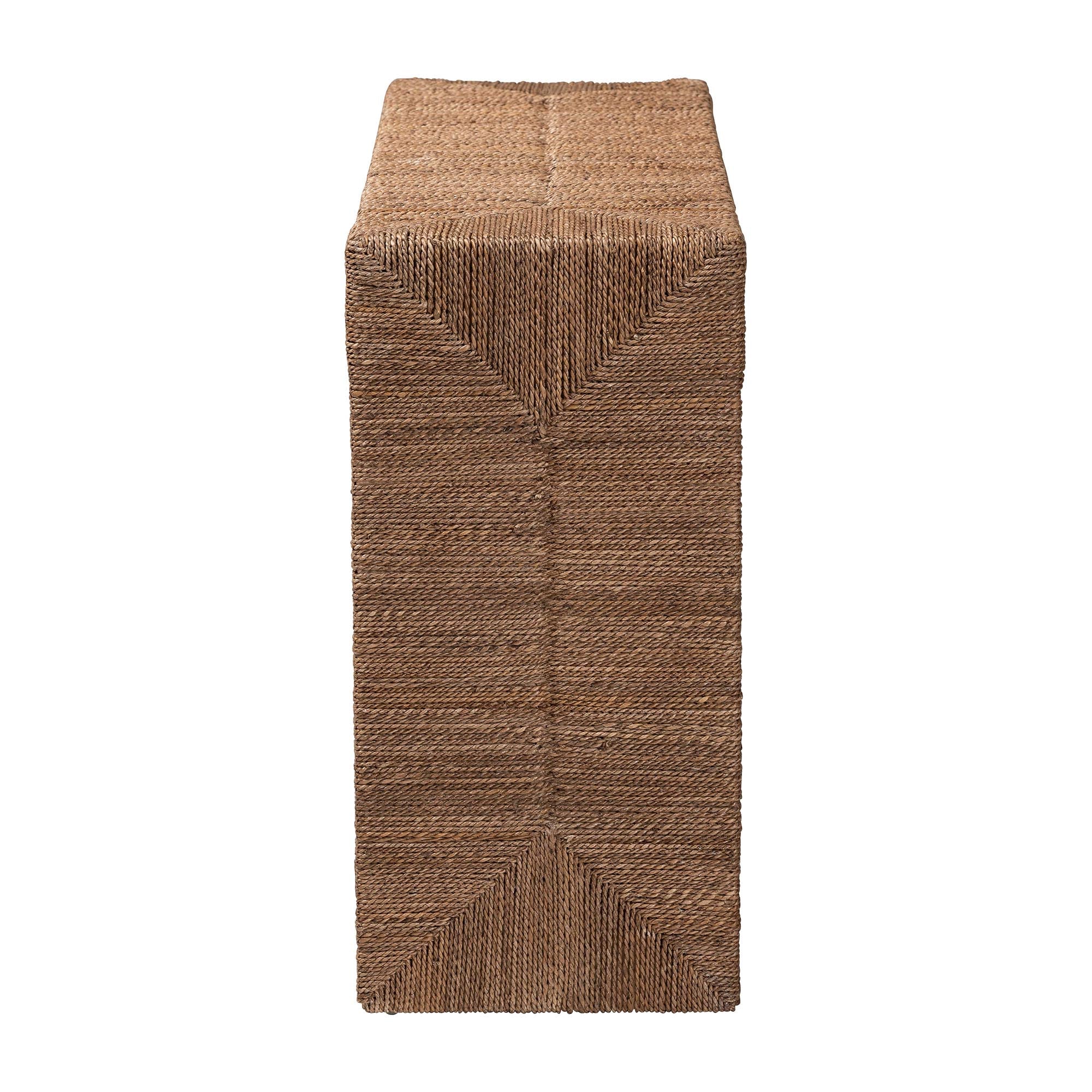 Baxton Studio bali & pari Liza Bohemian Natural Seagrass Console Table - Image 5