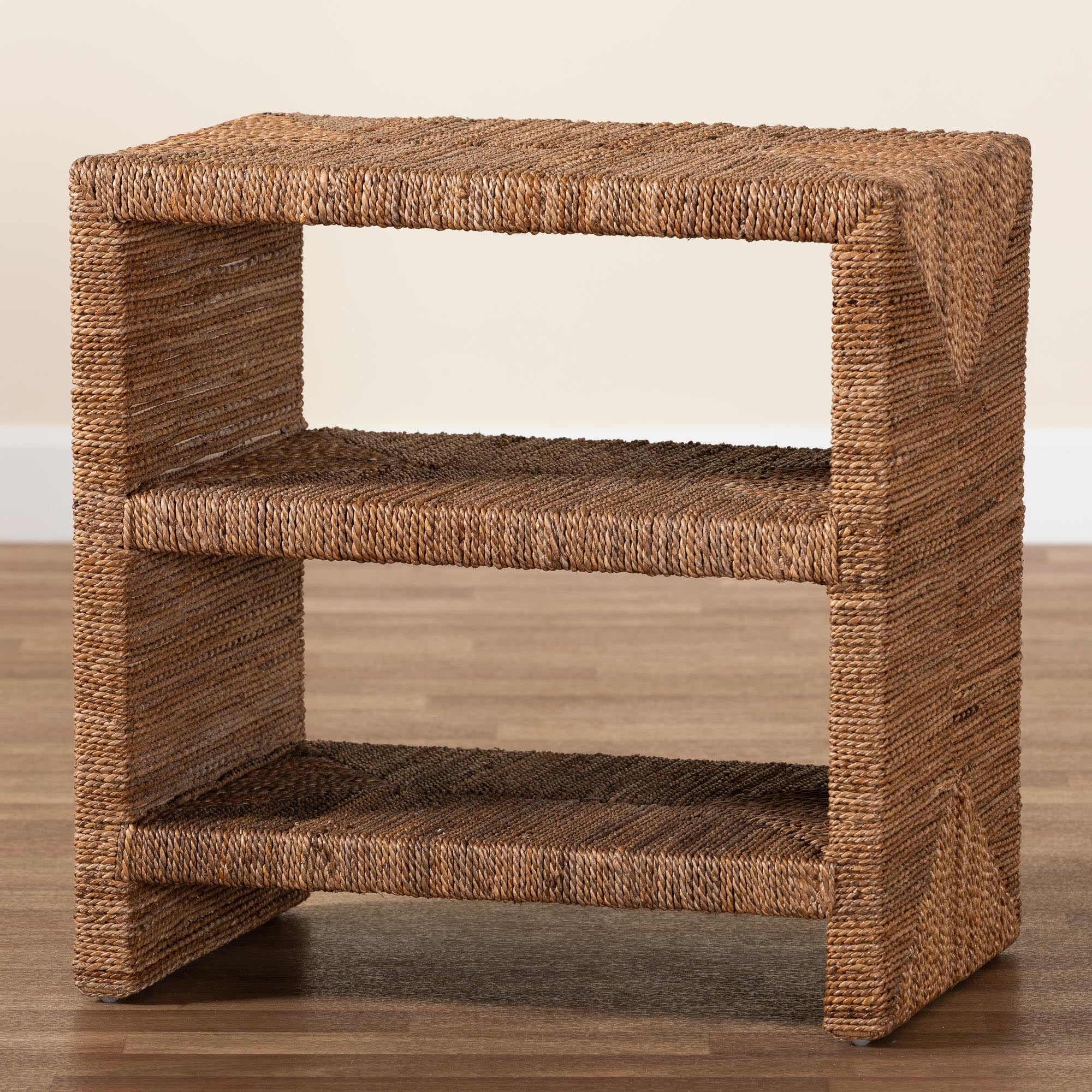 Baxton Studio bali & pari Liza Bohemian Natural Seagrass End Table - Image 2