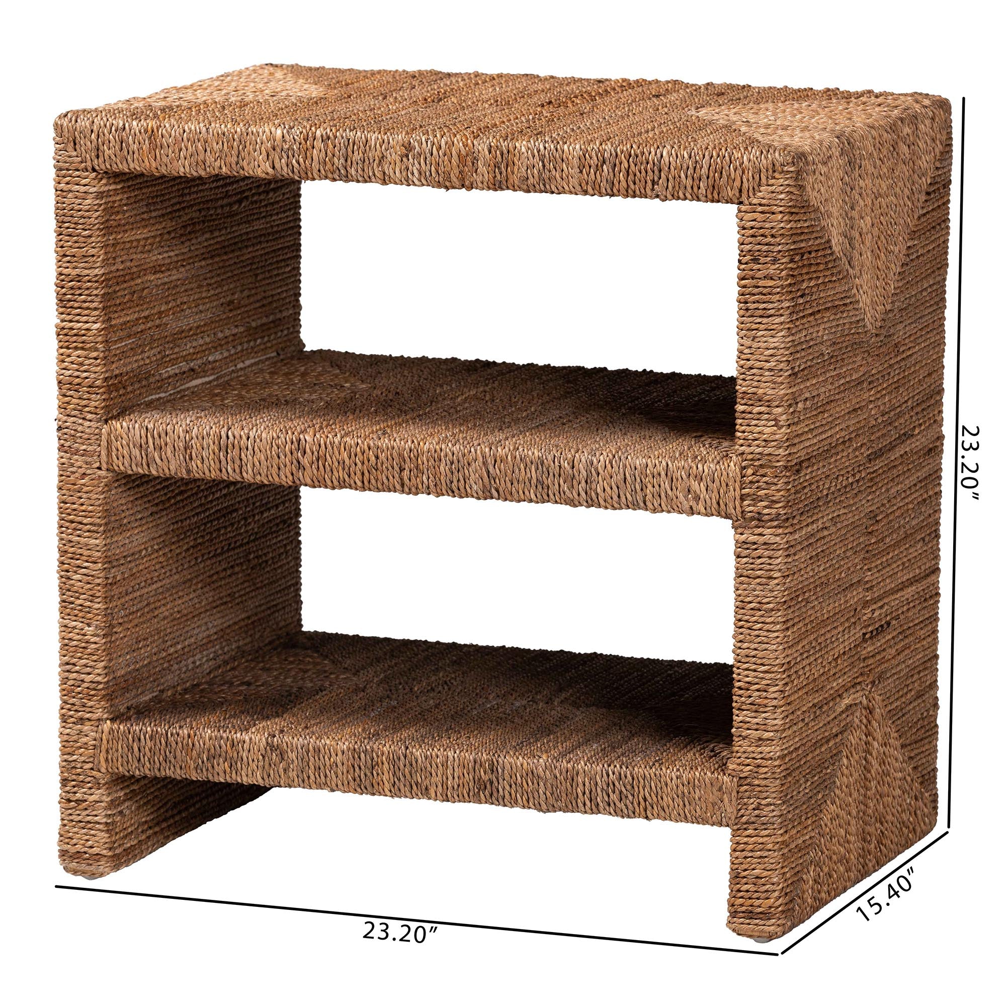 Baxton Studio bali & pari Liza Bohemian Natural Seagrass End Table - Image 3