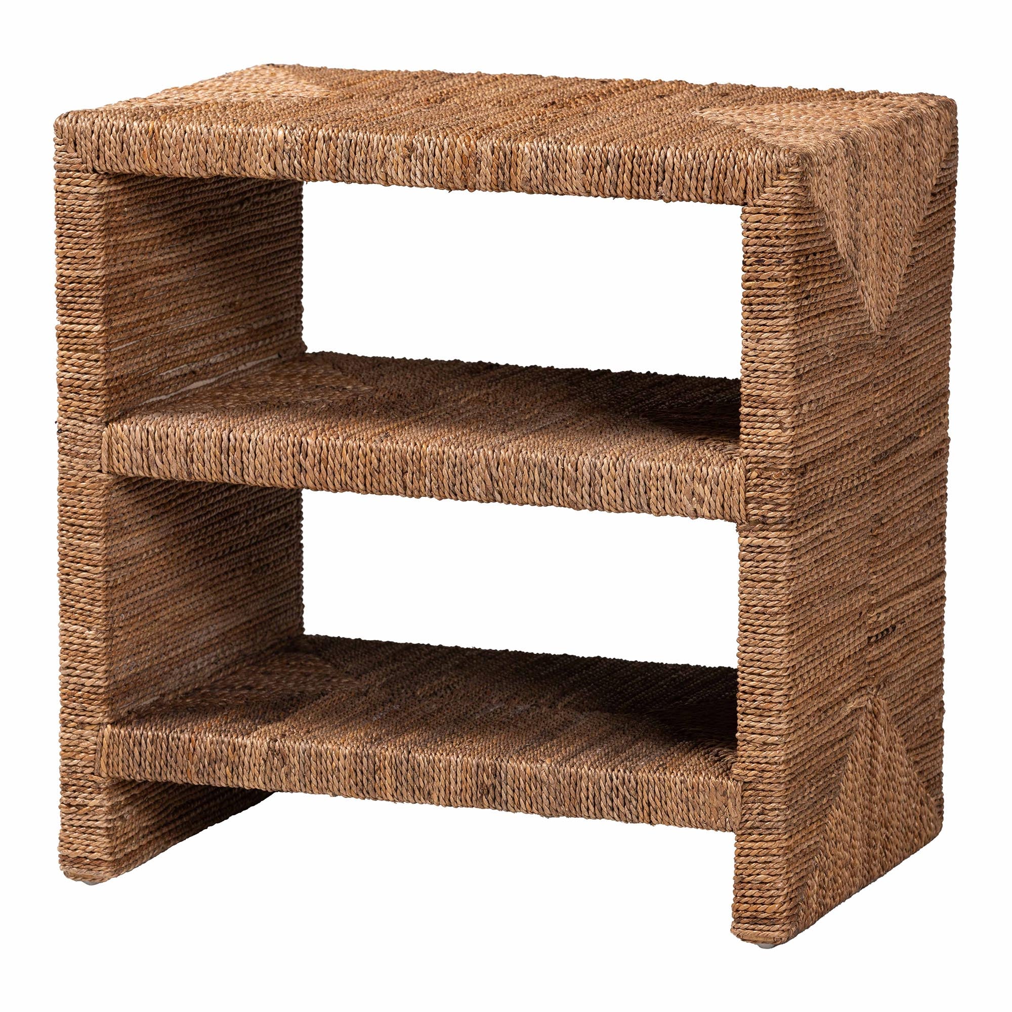 Baxton Studio bali & pari Liza Bohemian Natural Seagrass End Table - Image 4