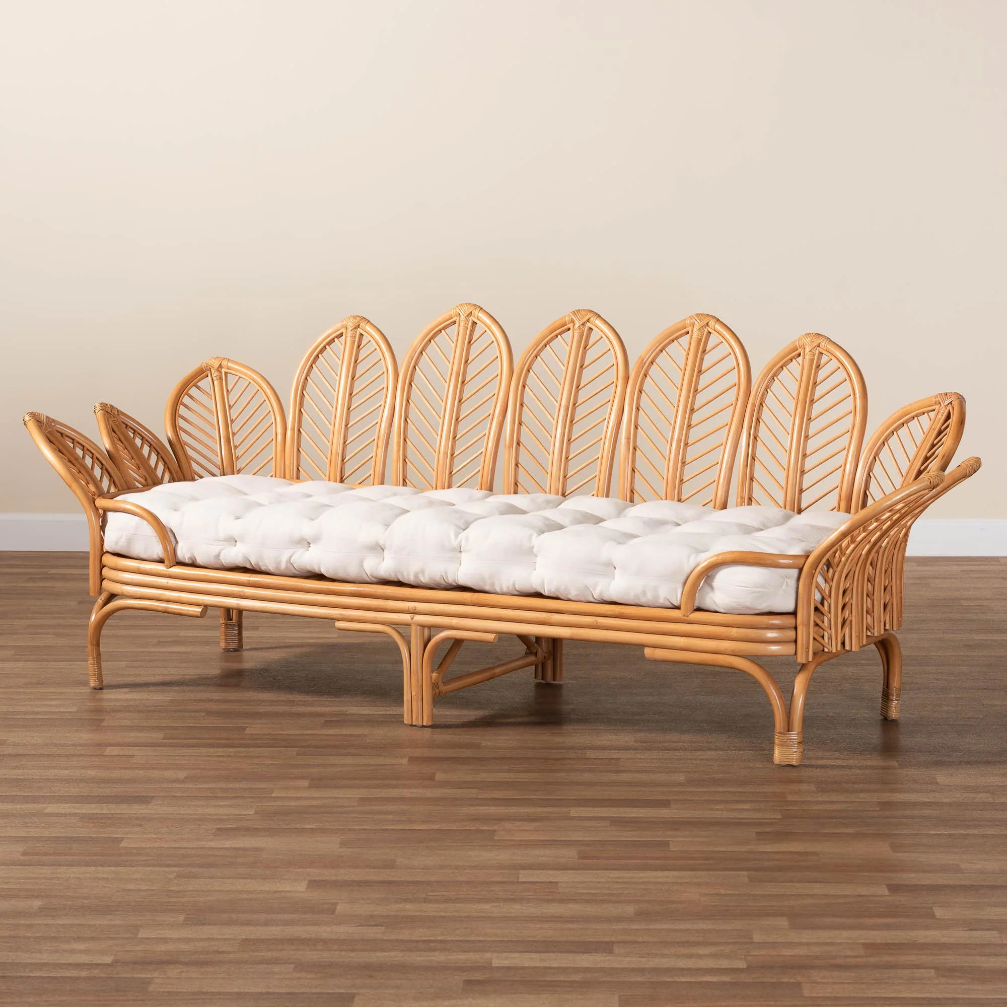 Baxton Studio bali & pari Loften Bohemian Light Honey Rattan Daybed - Image 2