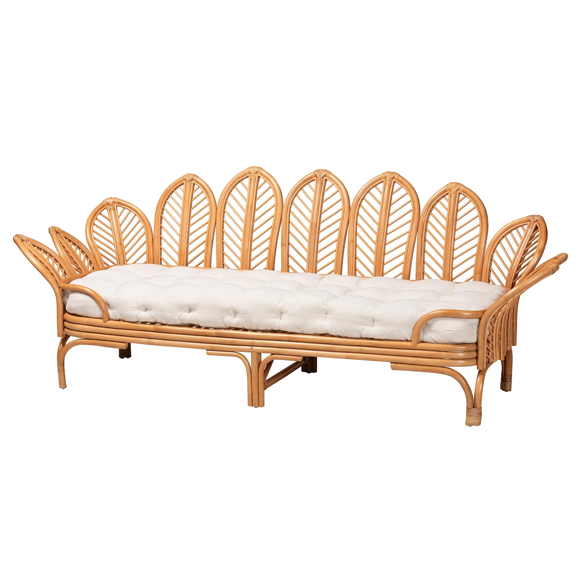 Baxton Studio bali & pari Loften Bohemian Light Honey Rattan Daybed - Image 4