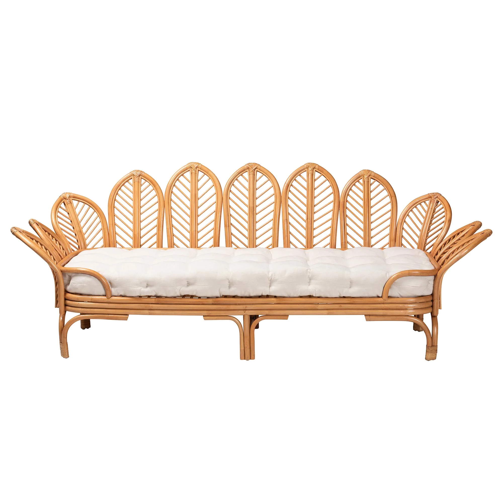 Baxton Studio bali & pari Loften Bohemian Light Honey Rattan Daybed - Image 5