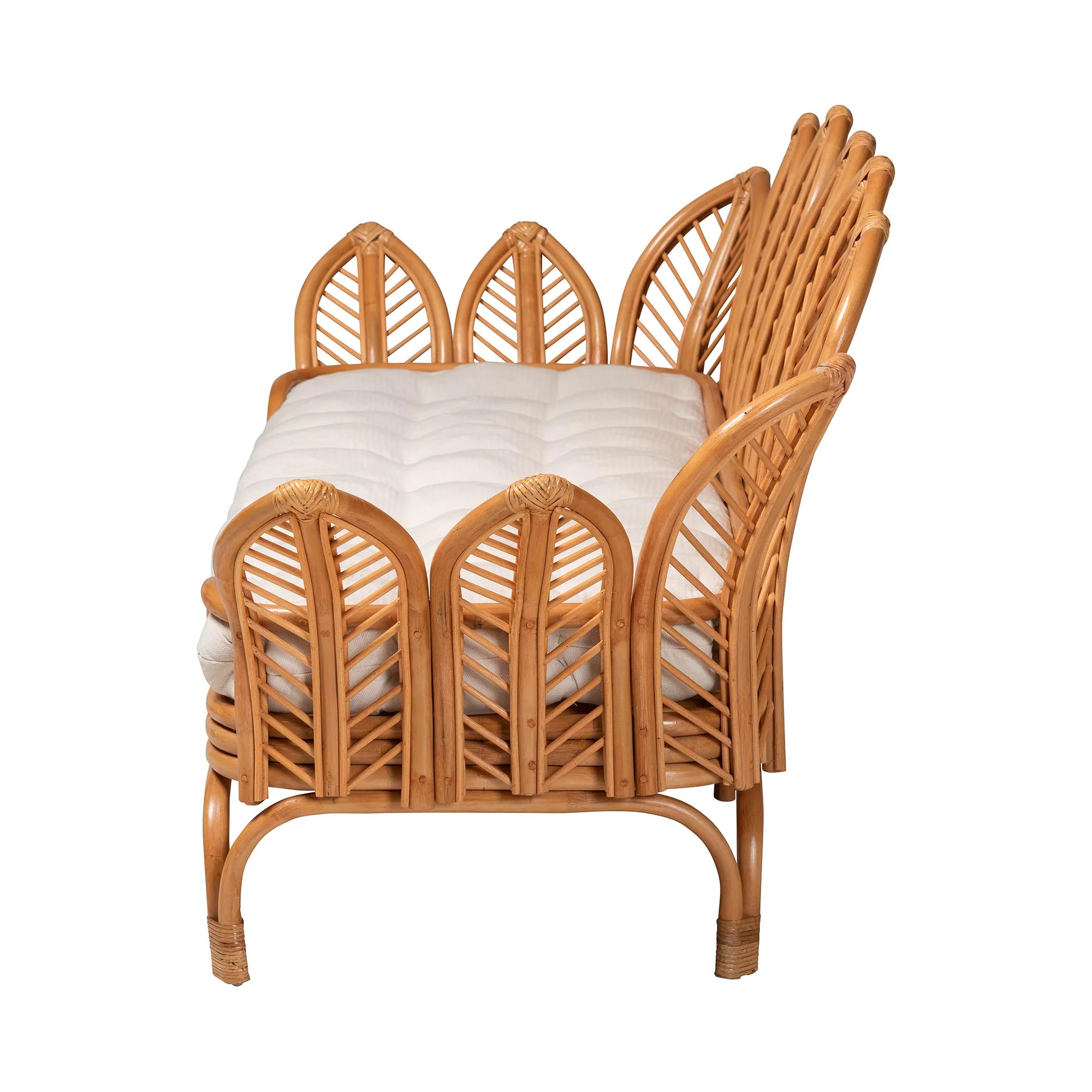 Baxton Studio bali & pari Loften Bohemian Light Honey Rattan Daybed - Image 6