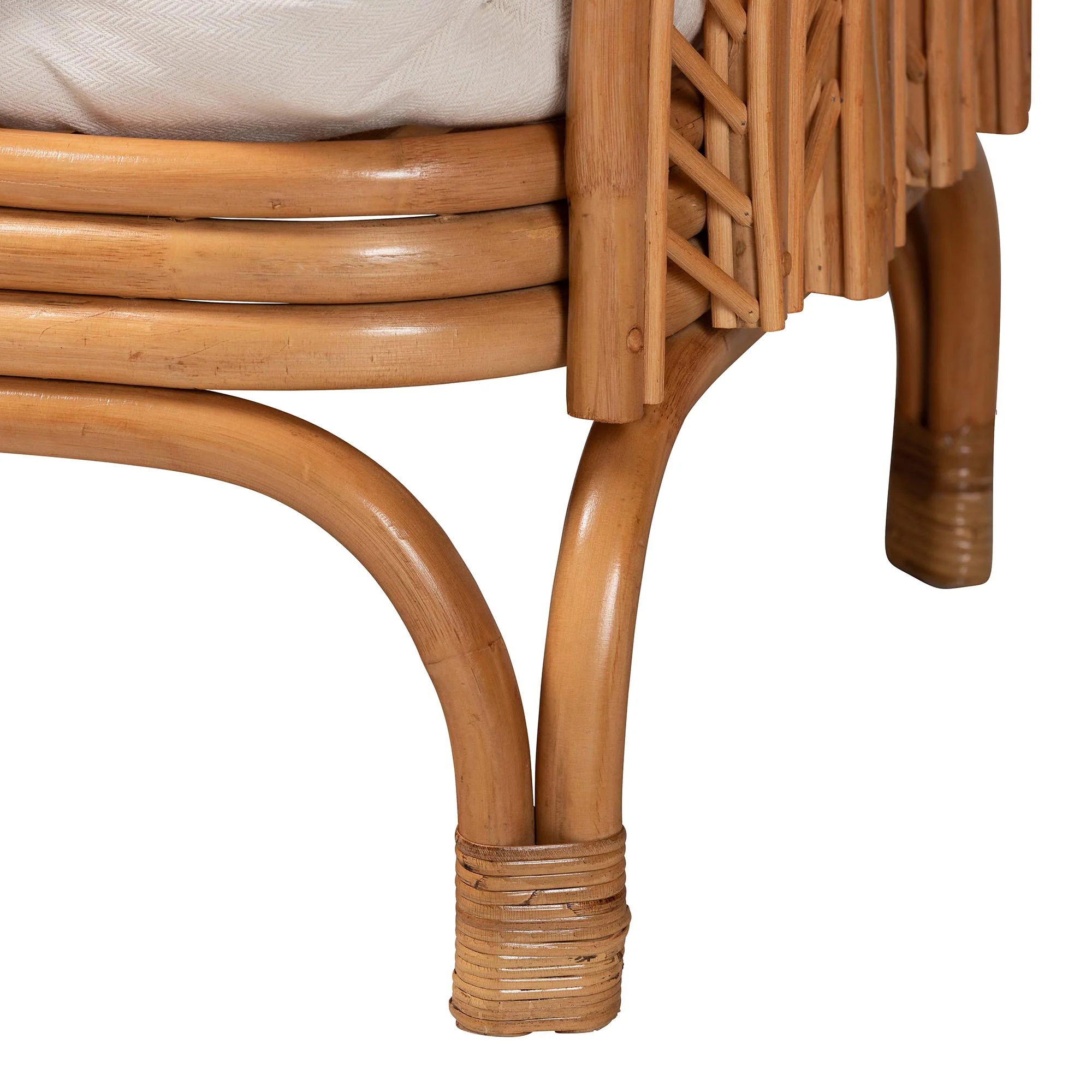 Baxton Studio bali & pari Loften Bohemian Light Honey Rattan Daybed - Image 9