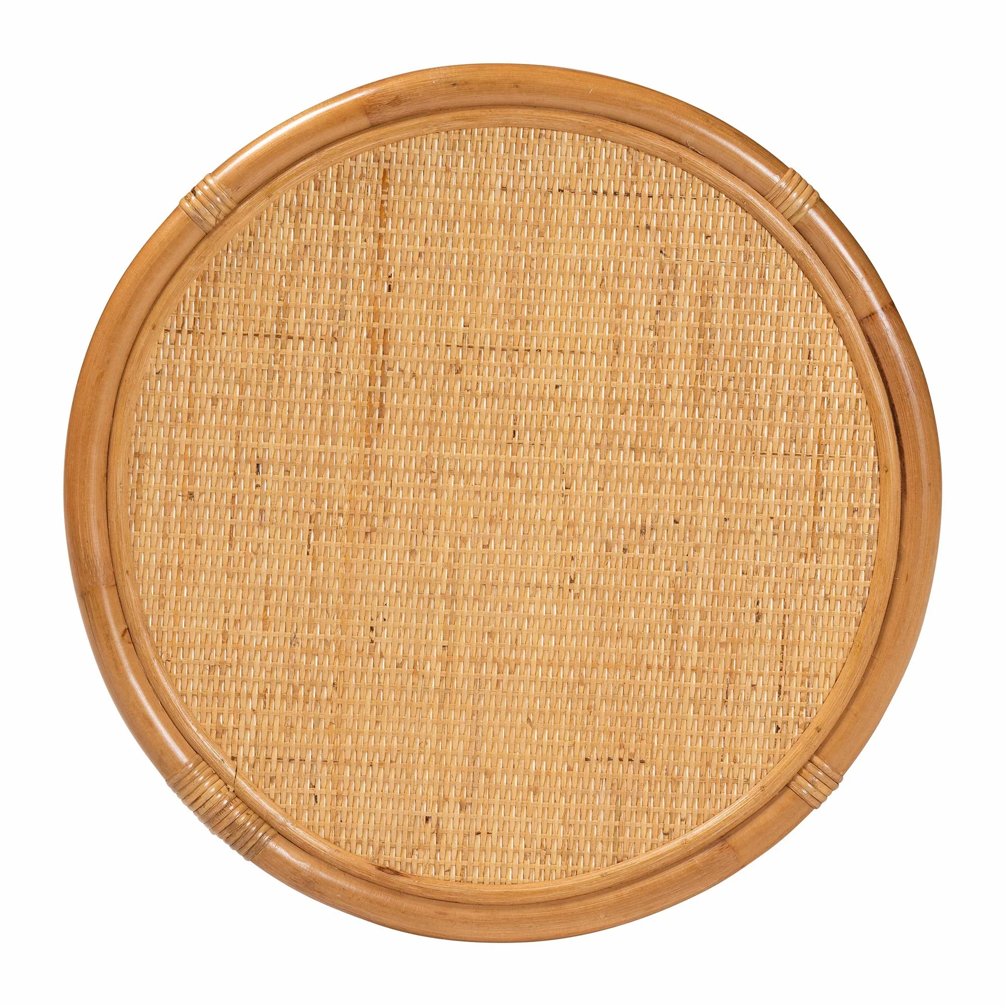 Baxton Studio bali & pari Louis Modern Bohemian Natural Brown Rattan End Table - Image 7