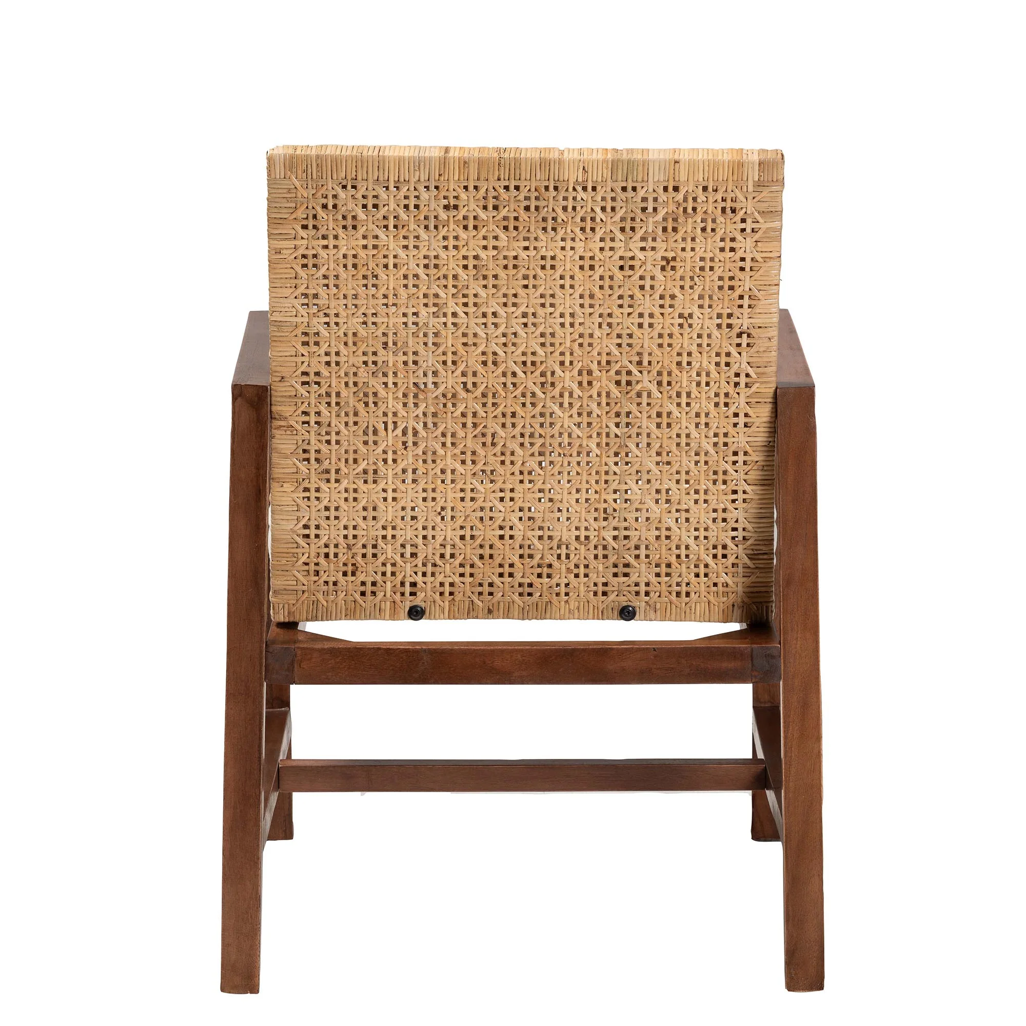 Baxton Studio bali & pari Lovina Bohemian Light Honey Rattan and Acacia Wood Arm Chair - Image 5