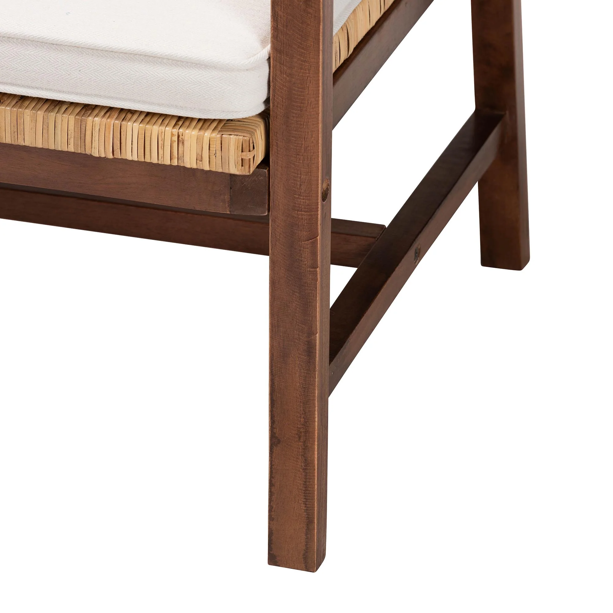 Baxton Studio bali & pari Lovina Bohemian Light Honey Rattan and Acacia Wood Arm Chair - Image 7