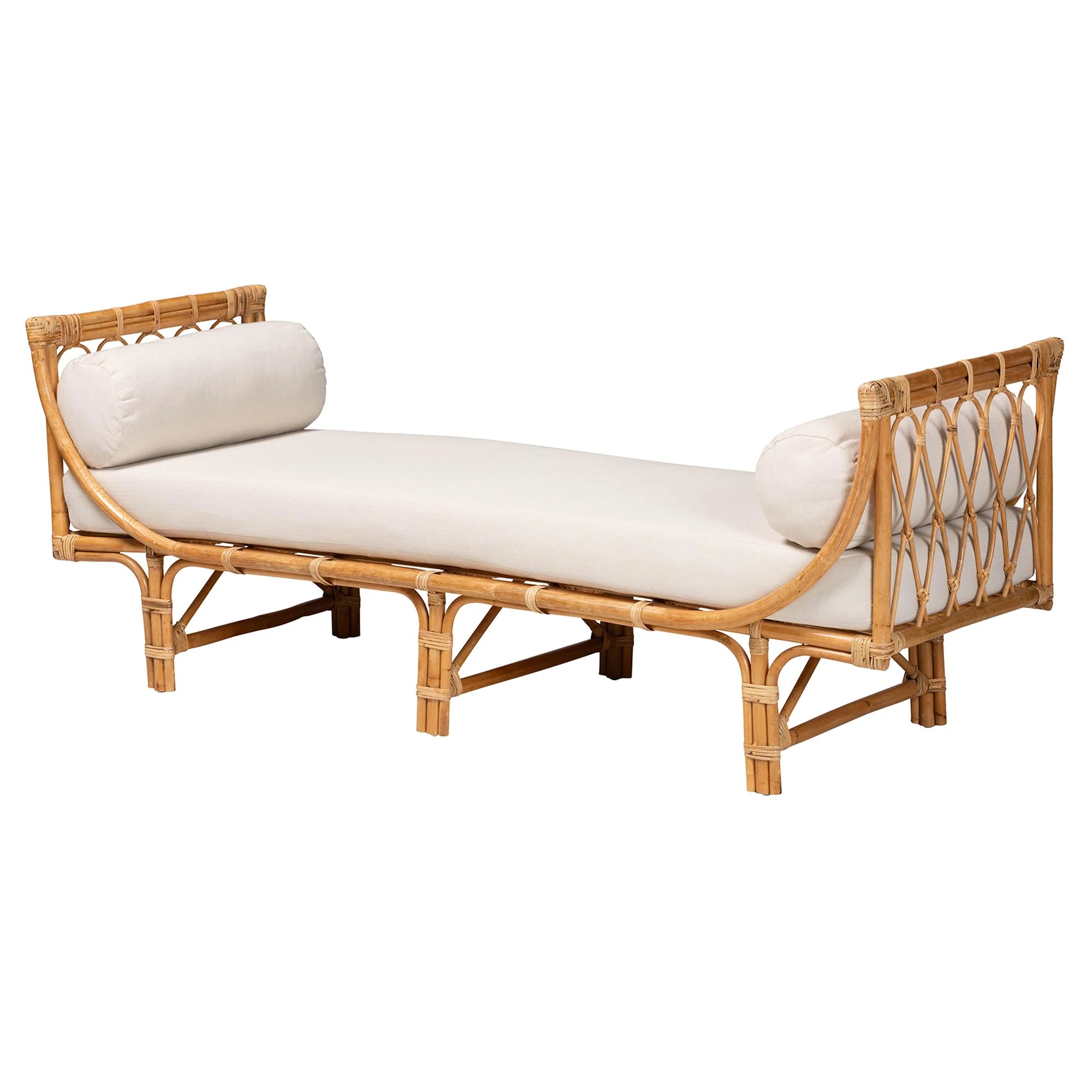Baxton Studio bali & pari Macias Modern Bohemian Natural Brown Rattan Daybed - Image 2