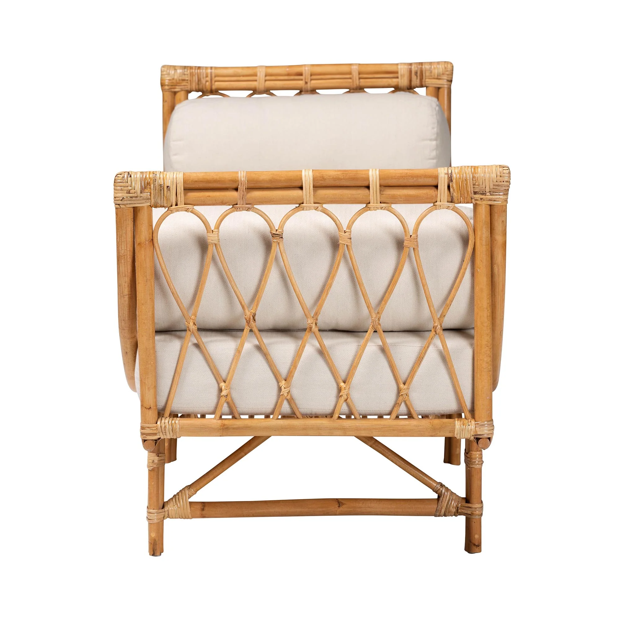Baxton Studio bali & pari Macias Modern Bohemian Natural Brown Rattan Daybed - Image 4