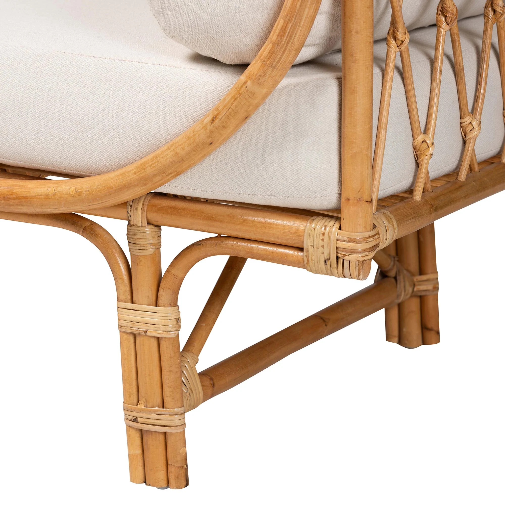Baxton Studio bali & pari Macias Modern Bohemian Natural Brown Rattan Daybed - Image 6