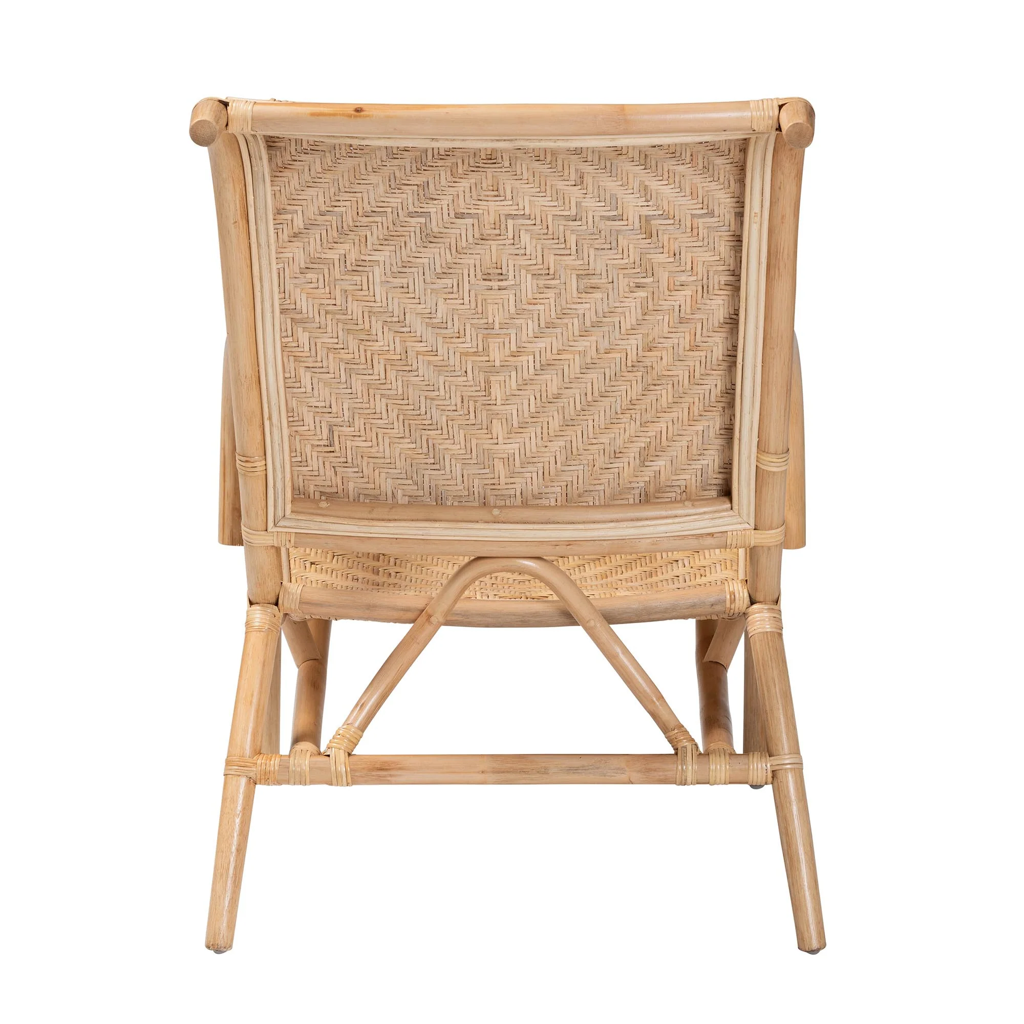 Baxton Studio bali & pari Madura Modern Bohemian Natural Brown Rattan Lounge Chair - Image 5