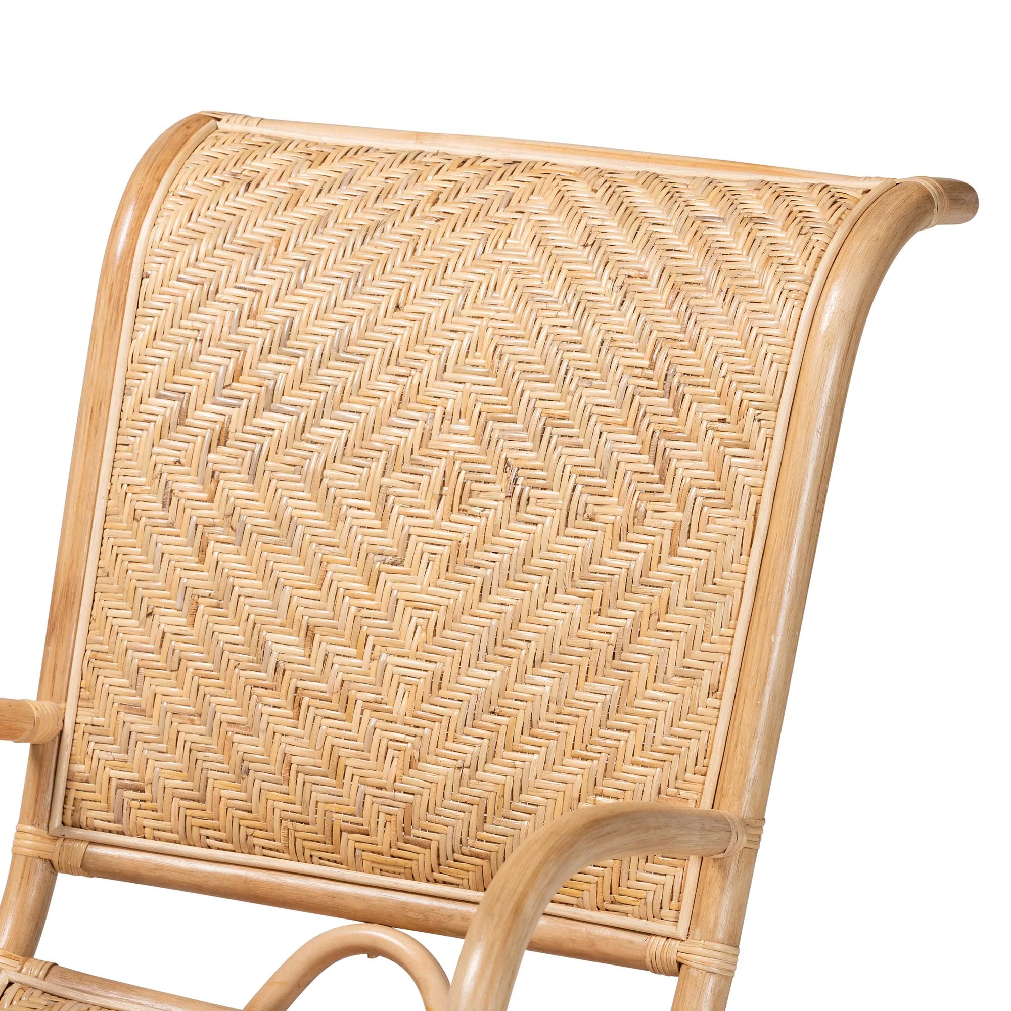 Baxton Studio bali & pari Madura Modern Bohemian Natural Brown Rattan Lounge Chair - Image 6