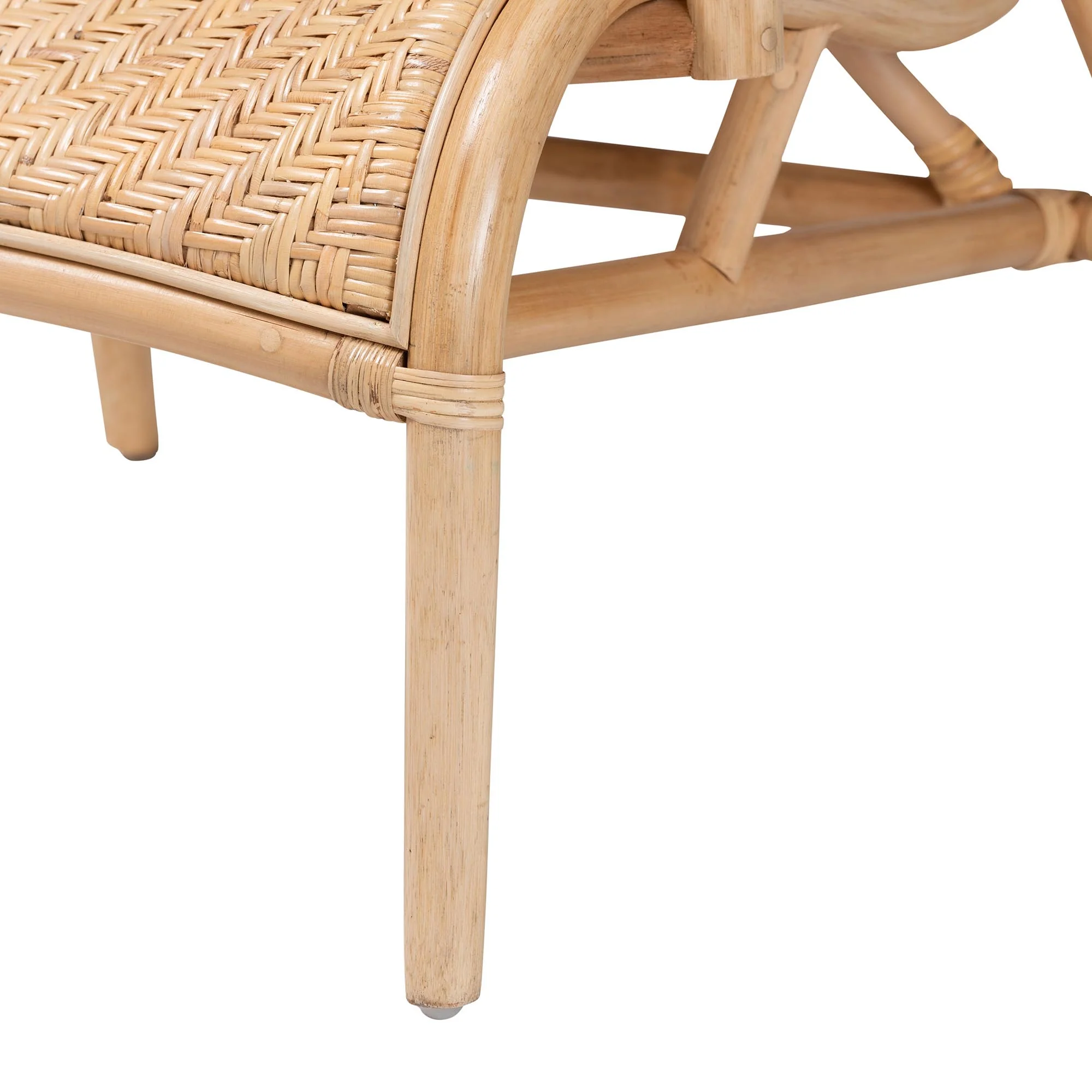 Baxton Studio bali & pari Madura Modern Bohemian Natural Brown Rattan Lounge Chair - Image 7