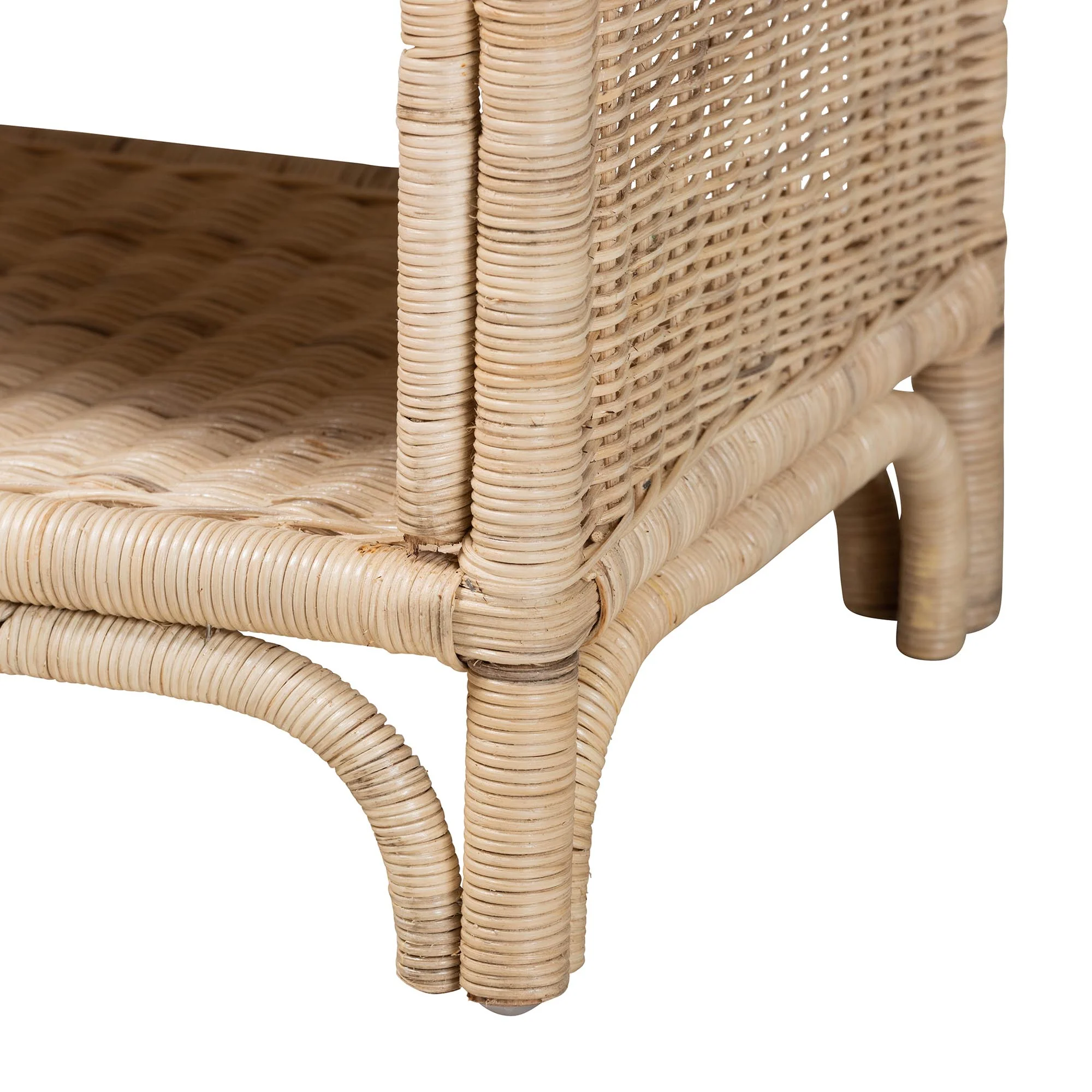 Baxton Studio bali & pari Magni Modern Bohemian Natural Brown Rattan 1-Drawer Nightstand - Image 7